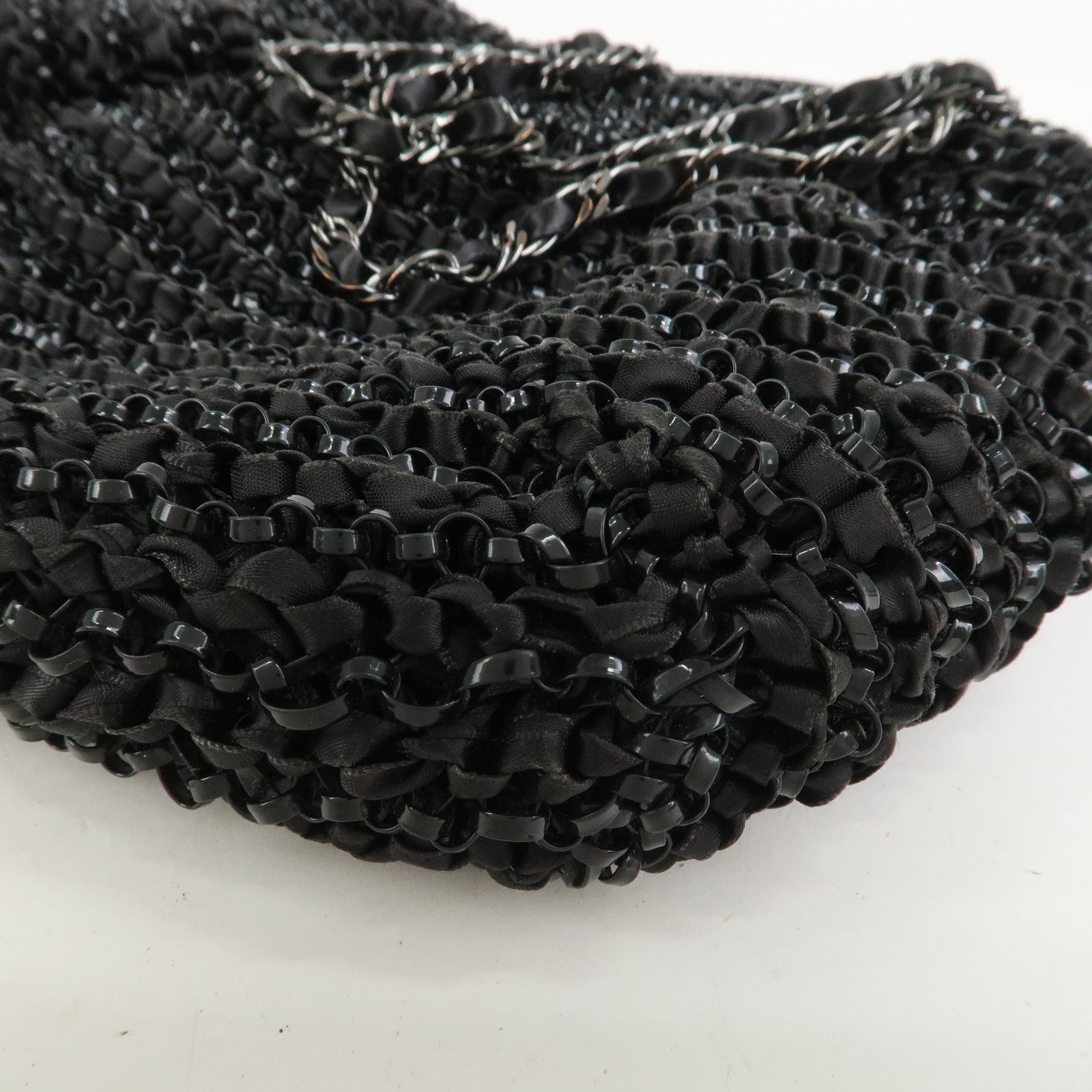 ANTEPRIMA Wire Bag PVC 2Way Bag Hand Bag Shoulder Bag Ribbon Black