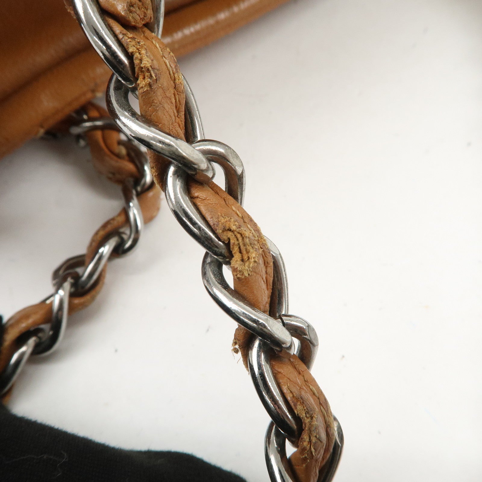 CHANEL COCO Mark Calf Leather Chain Shoulder Bag Hand Bag Brown