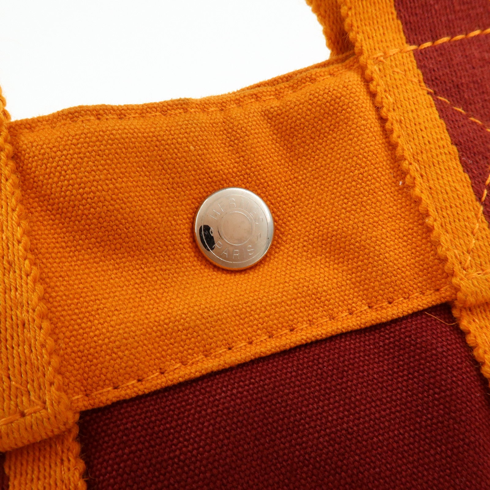 HERMES Fourre Tout PM Tote Bag FRENCH FESTIVAL OF HAWAII Red Brown