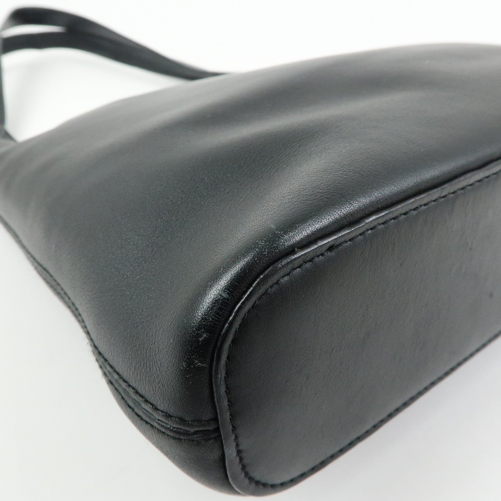 LOEWE Logo Leather Shoulder Bag Hand Bag Black