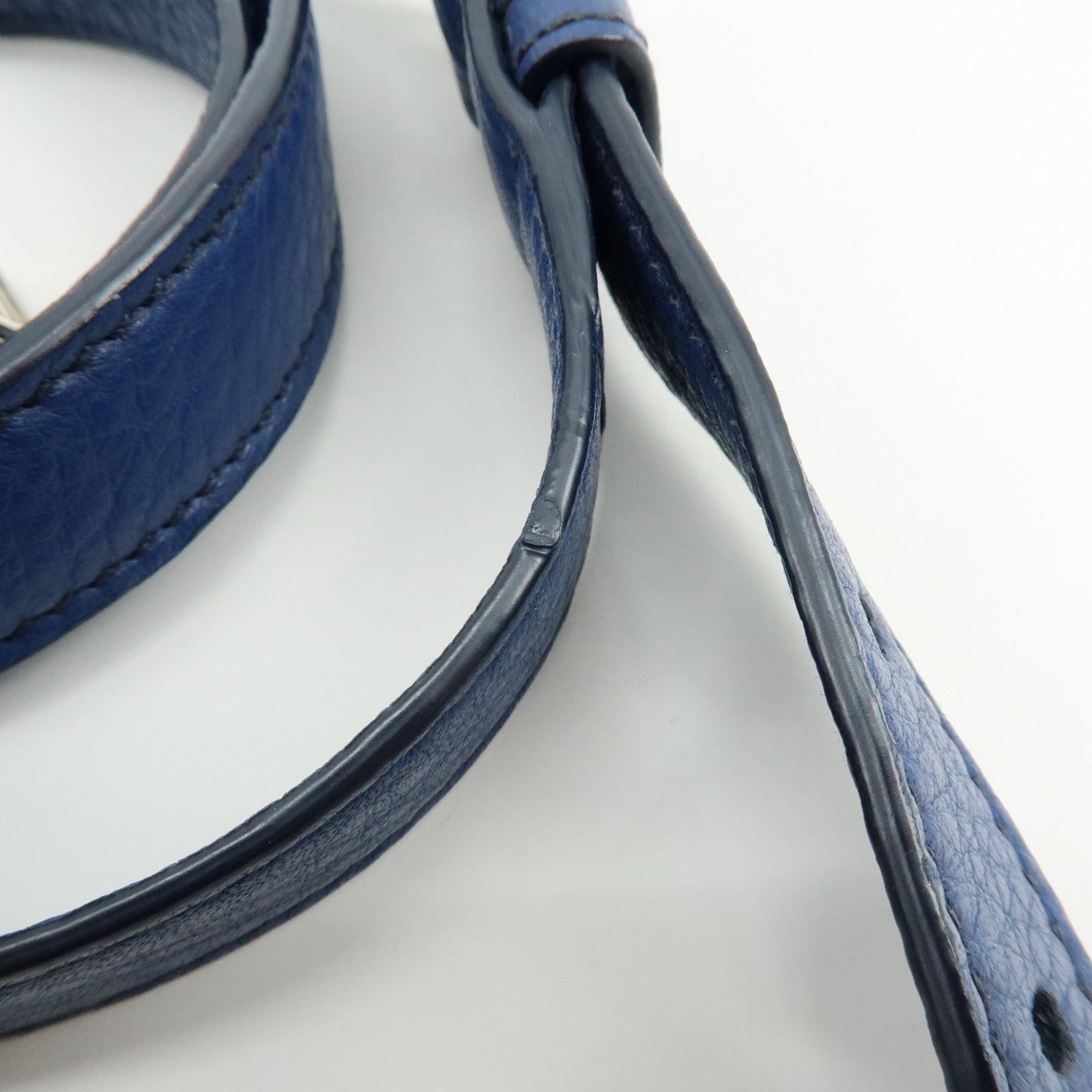 MIU MIU Leather 2Way Bag Hand Bag Shoulder Crossbody Bag Blue