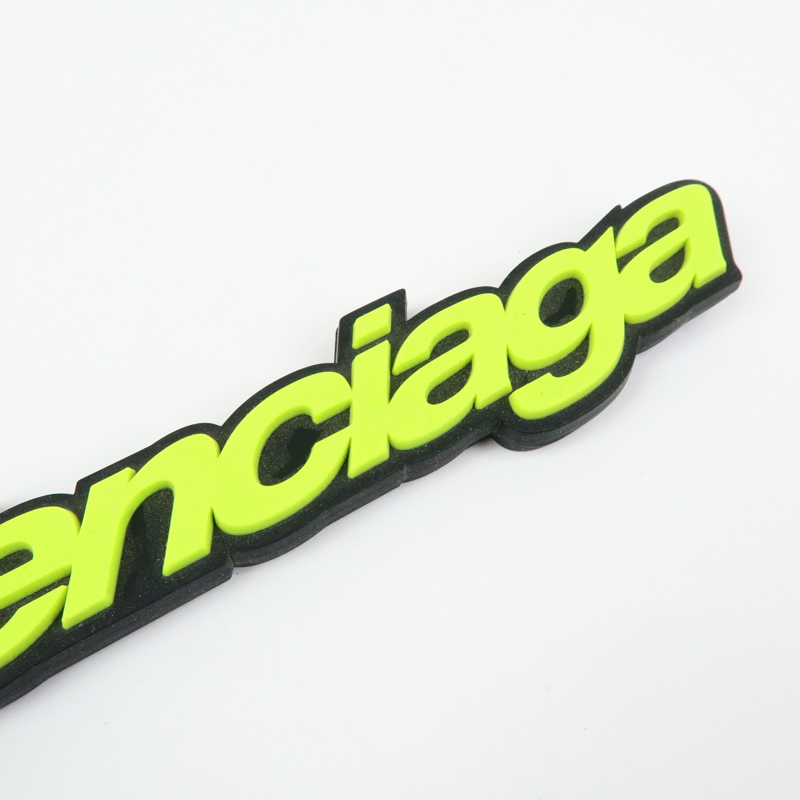 BALENCIAGA Logo Rubber Bag Charm Key Holder Green