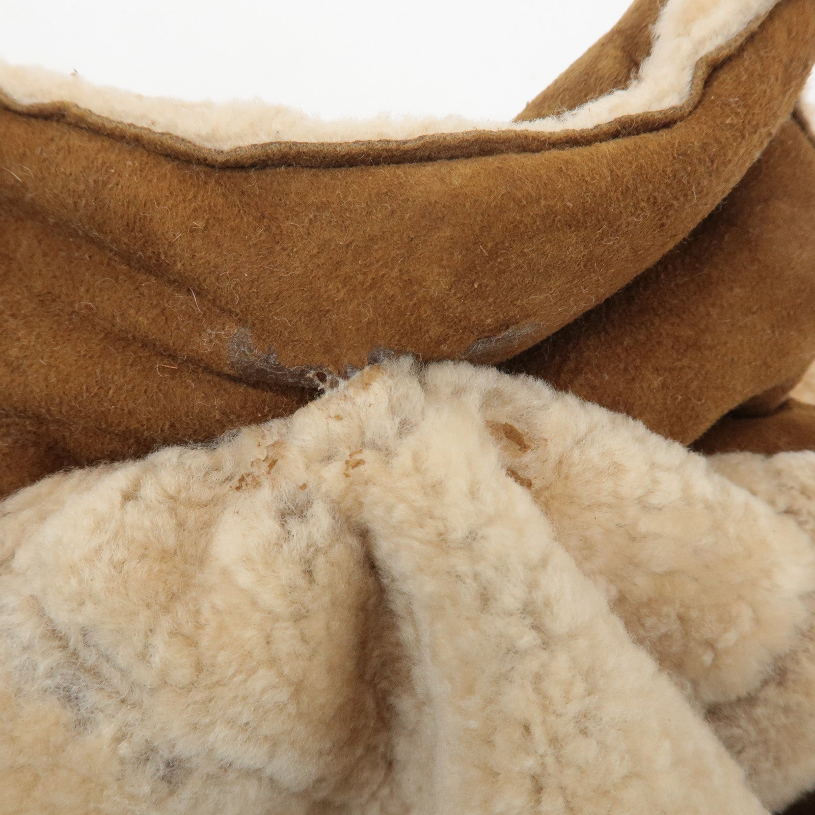 CHANEL Chocolate Bar Suede Mouton Shoulder Bag Hand Bag Brown Used