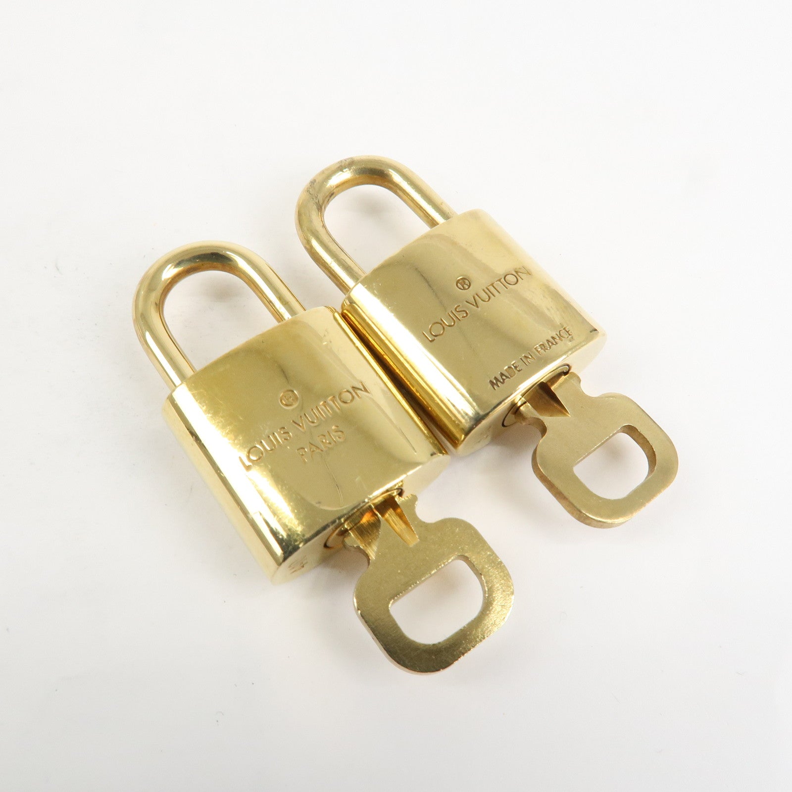 Louis Vuitton Set of 10 Lock & Key Cadena Key Lock Metal Gold Used