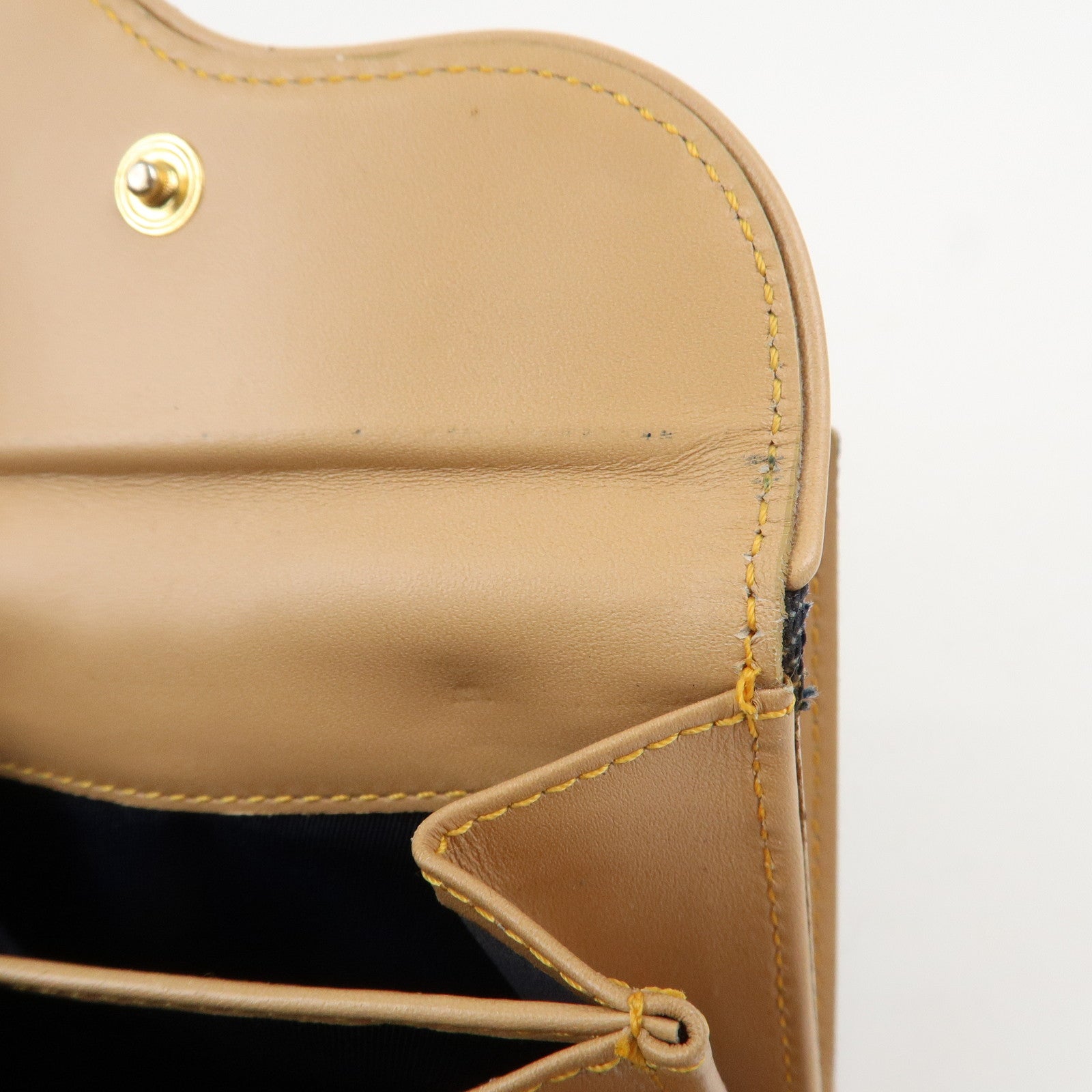 Christian Dior Saddle Denim Leather Compact Wallet Indigo Blue