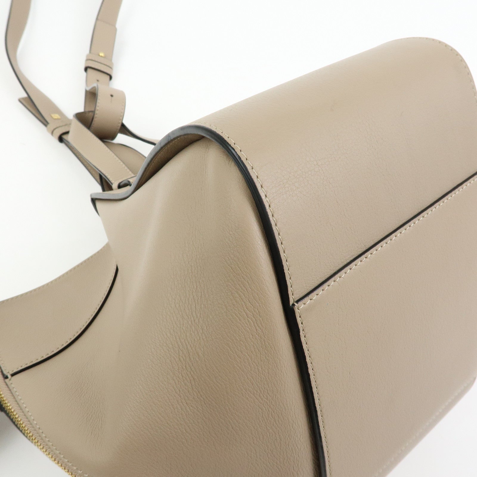 LOEWE Anagram Hammock Small Leather Shoulder Crossbody Bag Greige