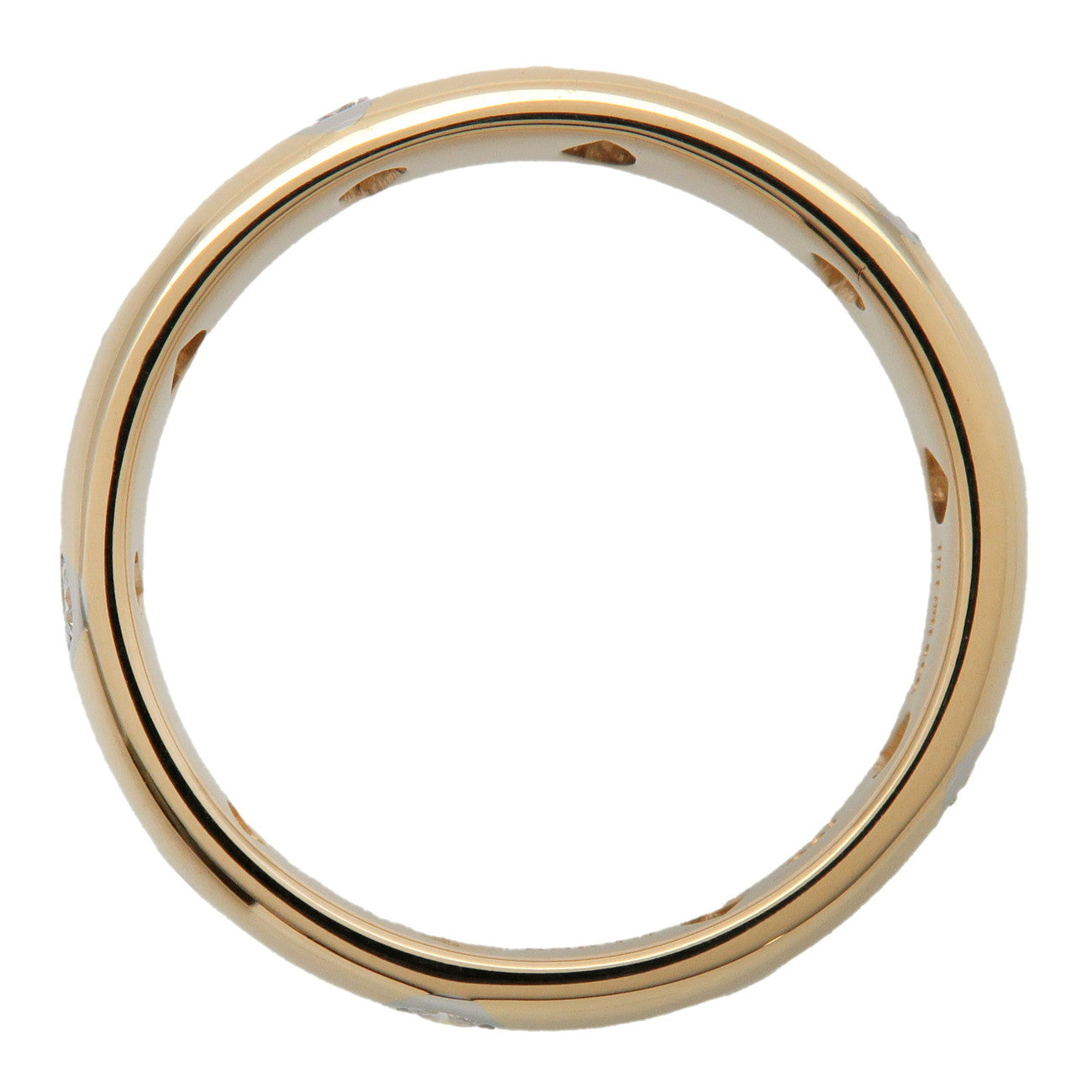 Tiffany&Co Dots Ring K18 750YG Yellow Gold Platinum Diamond US4.5