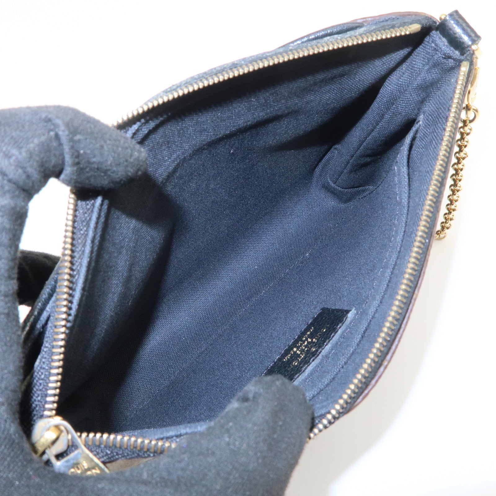 Louis Vuitton Monogram Pallas Clutch 2Way Shoulder Bag Noir M41639