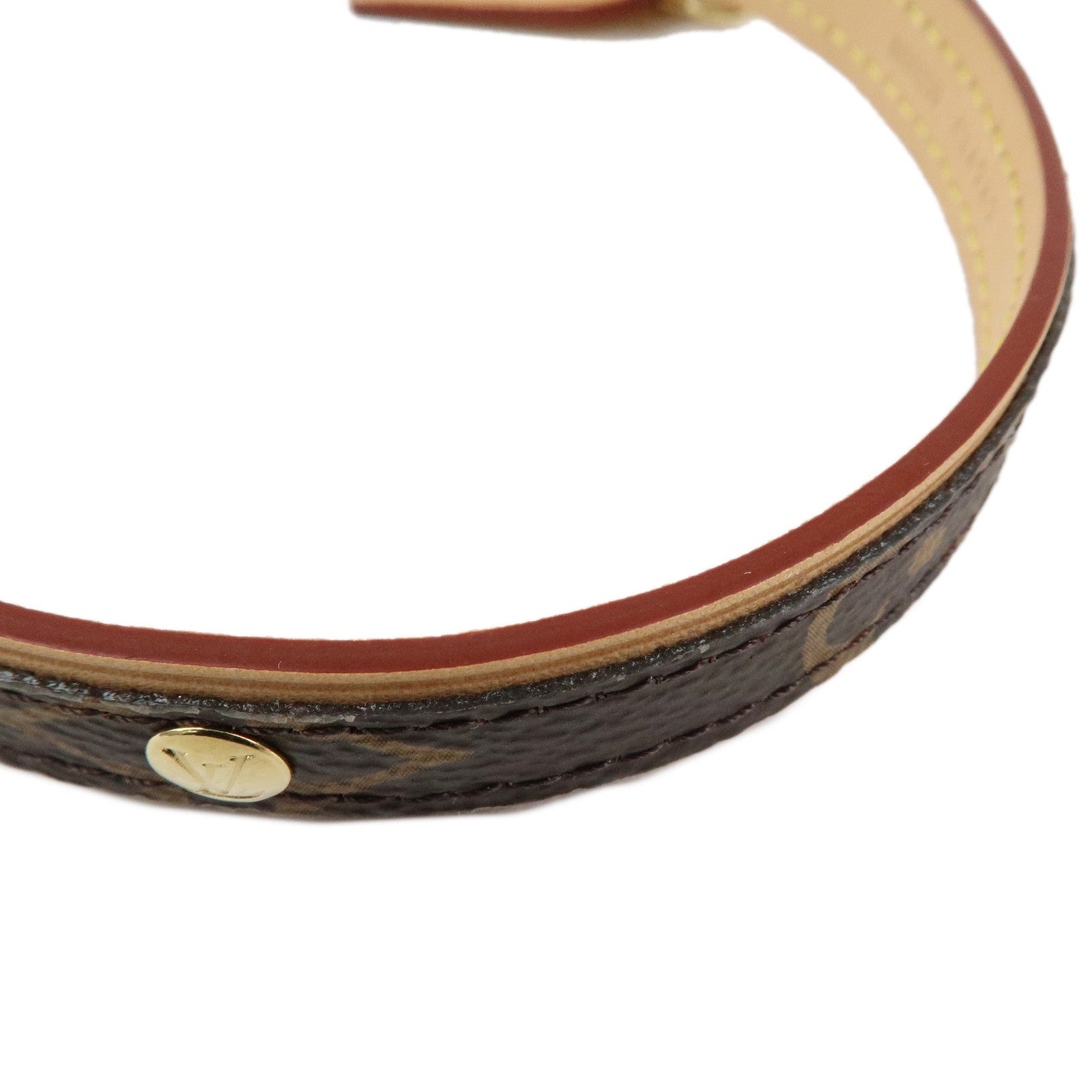 Louis Vuitton Monogram Canvas Leather Dog Collar Brown M80340
