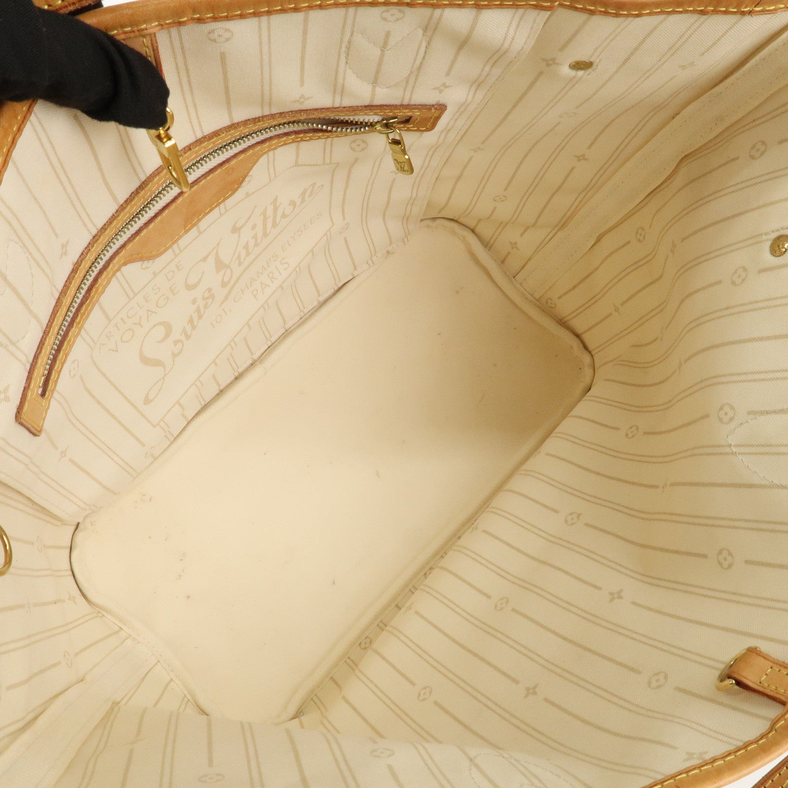 Louis Vuitton Damier Azur Neverfull MM Tote Bag Shoulder Bag N51107 Used