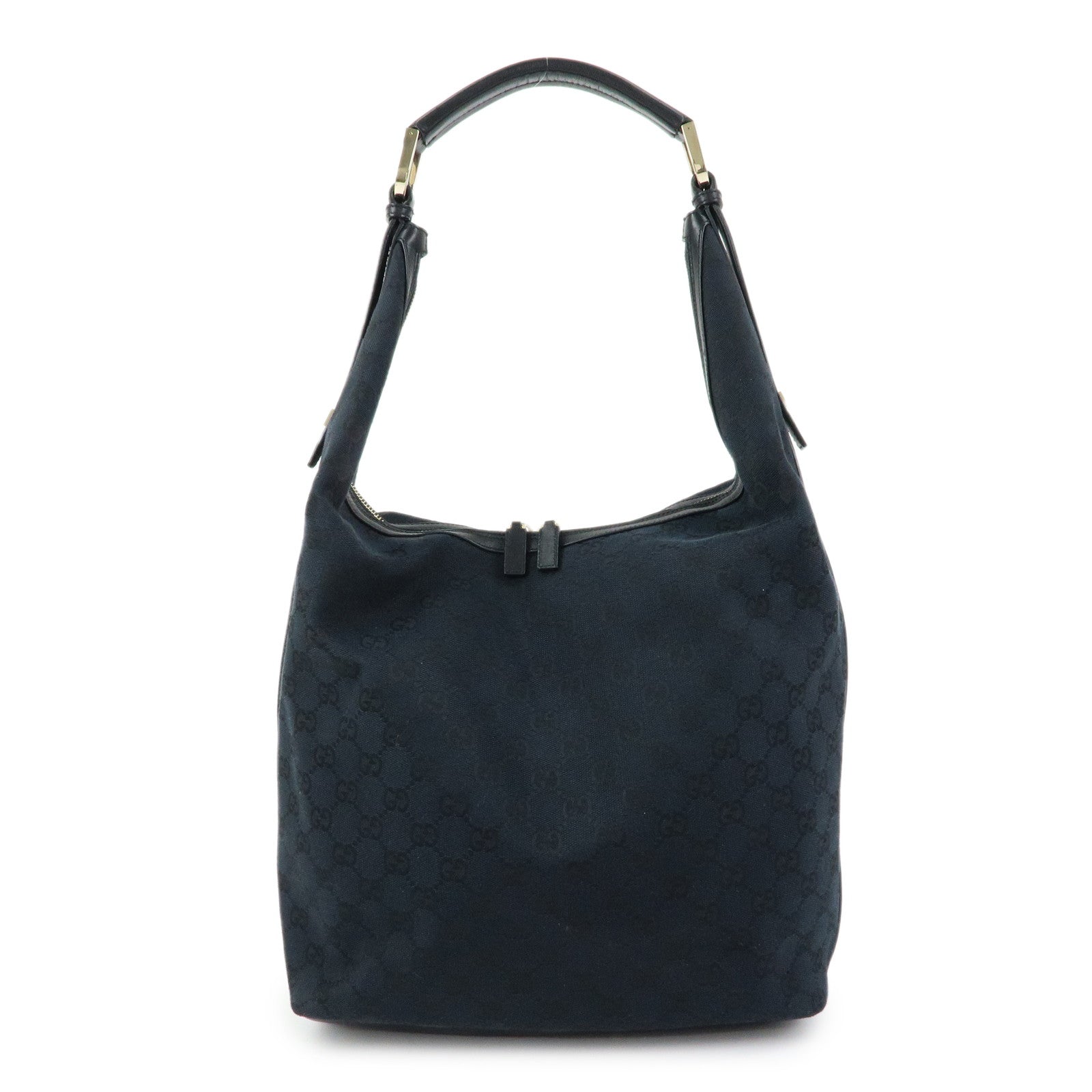 GUCCI GG Canvas Leather Shoulder Bag Hand Bag Black 001.4287