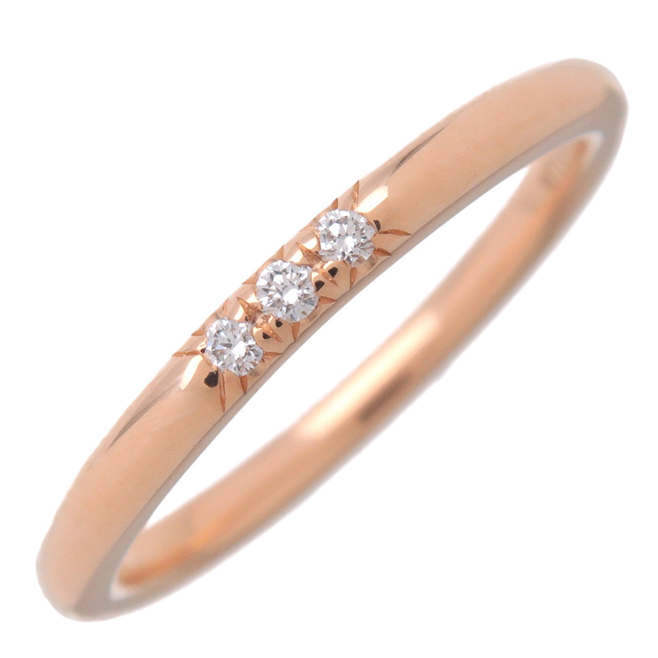 Tiffany & Co. Classic Band Ring 3P Diamond K18 750PG US4.5 EU48