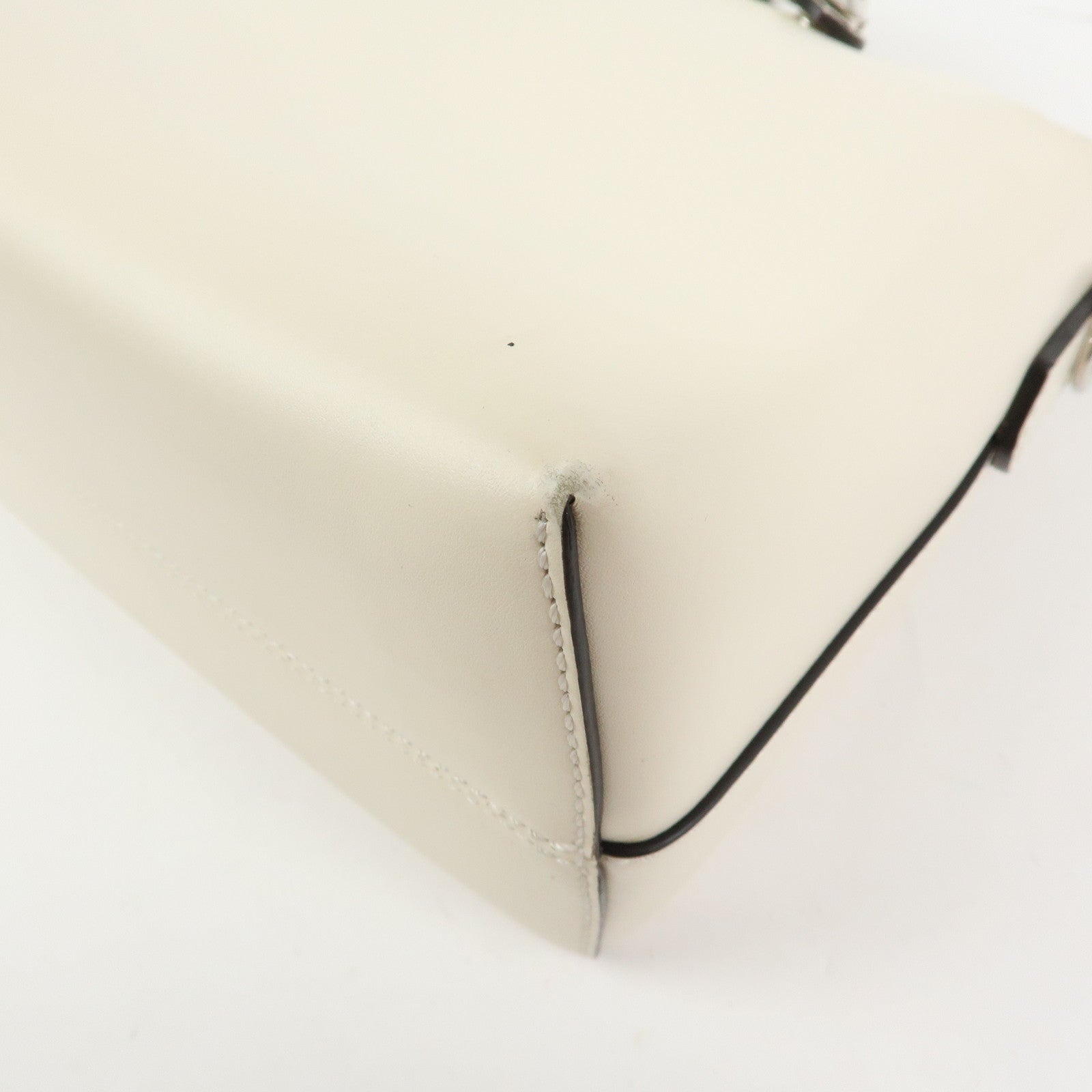 FENDI By The Way Leather Medium 2Way Bag Shoulder Bag Ivory 8BL146