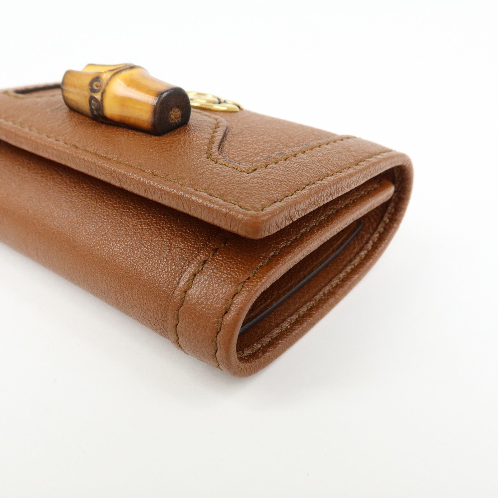 GUCCI GG Marmont Bamboo 6 Key Rings Key Case Brown 658636