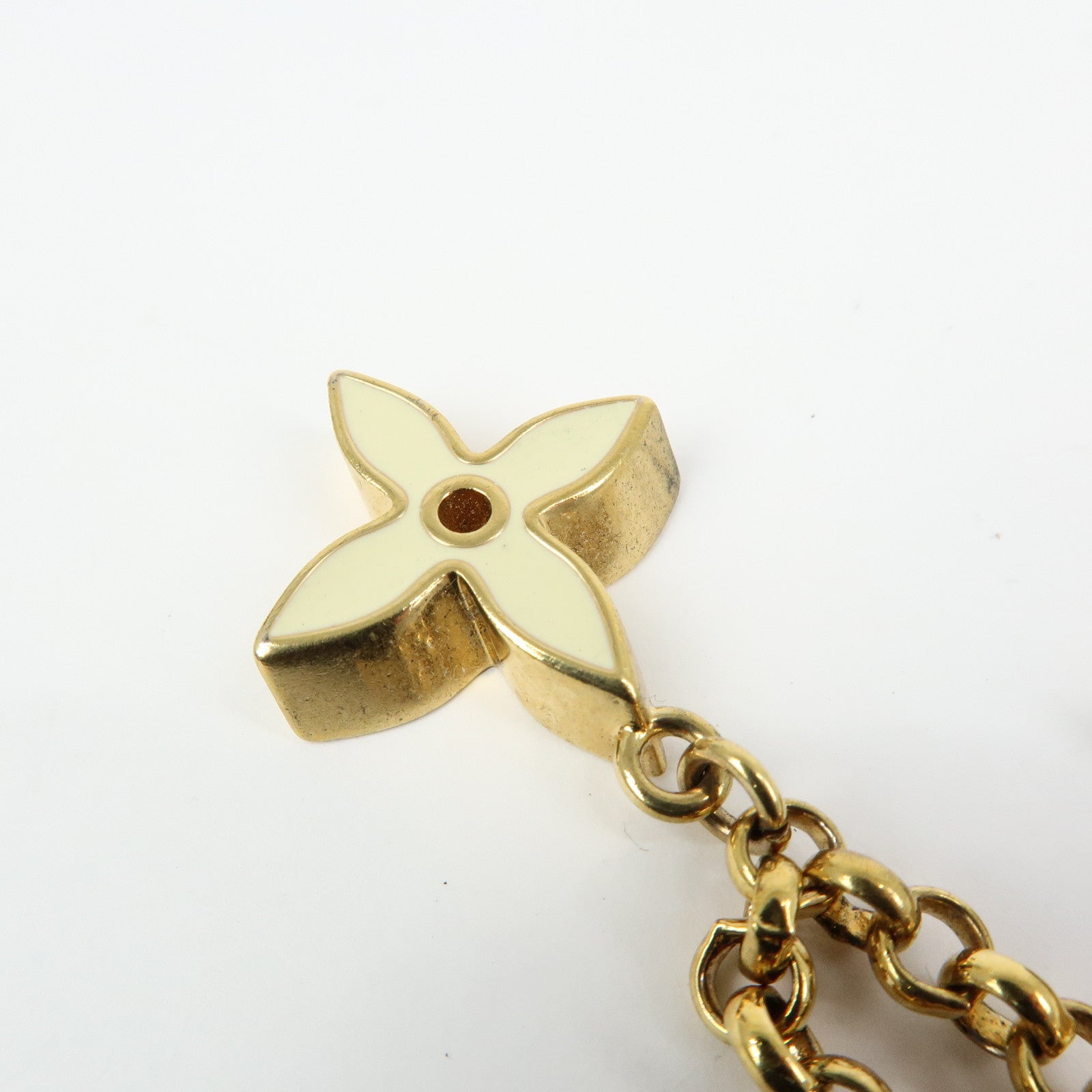 Louis Vuitton Fleur de Monogram Bag Charm Key Chain Gold M65111
