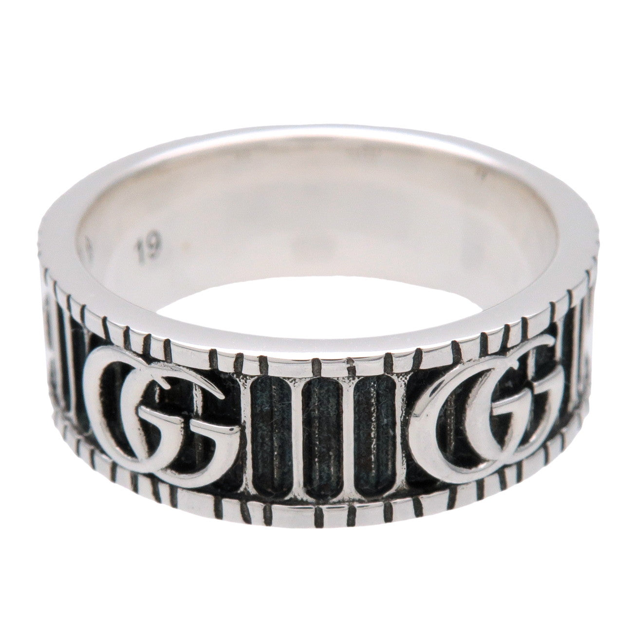 GUCCI Double G Wide Ring SV925 Silver #19 US8.5 EU58 HK19