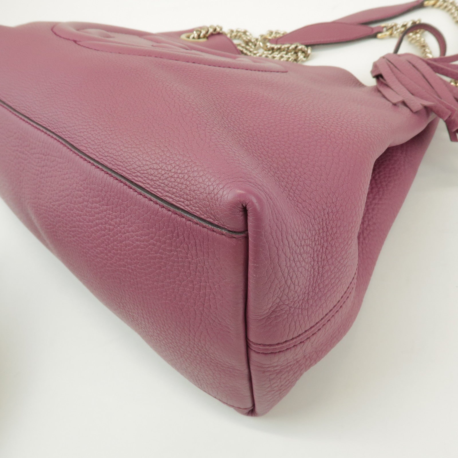 GUCCI SOHO Interlocking G Leather Chain Shoulder Bag Pink 308982