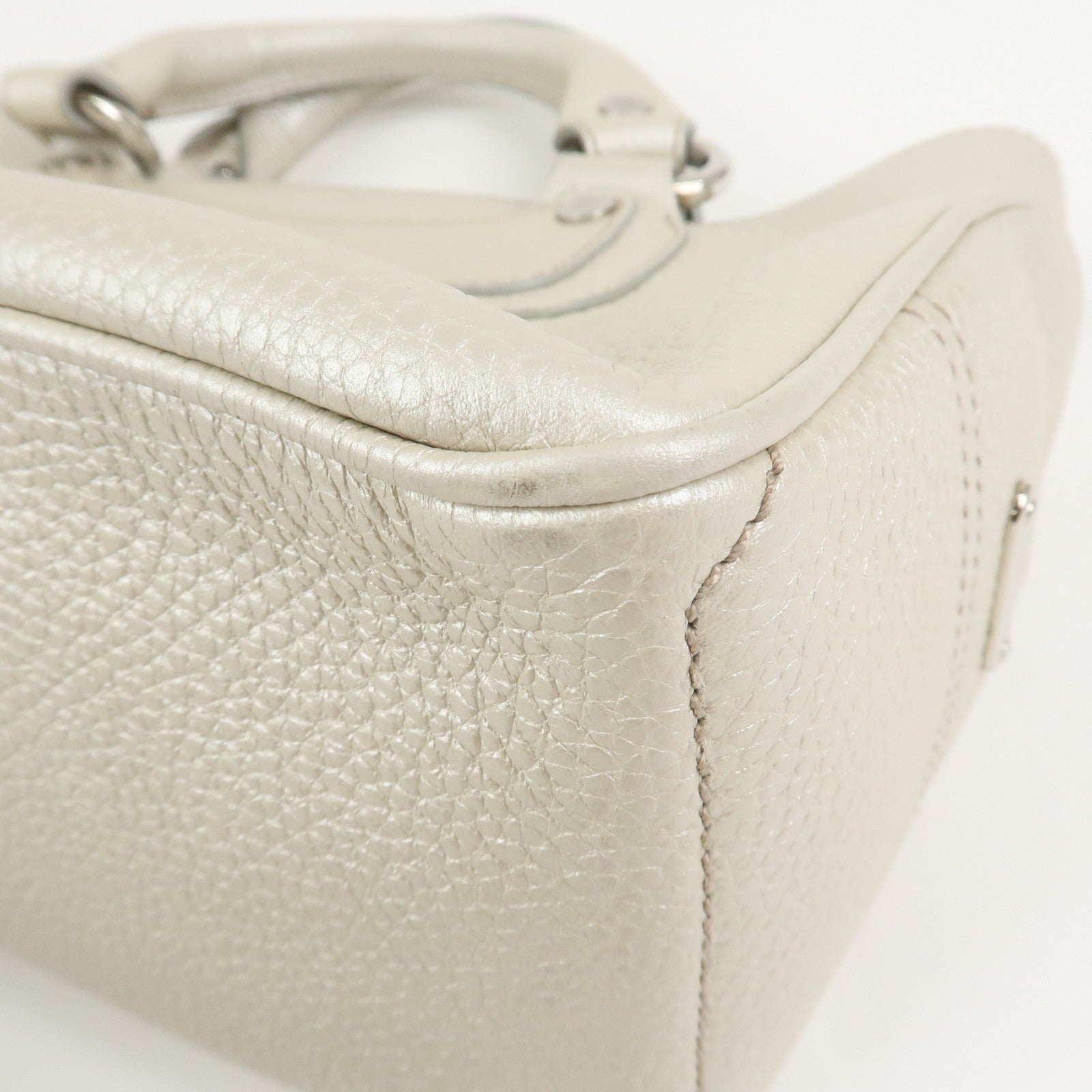 CELINE Macadam Engraved Leather Boogie Bag Hand Bag Gold