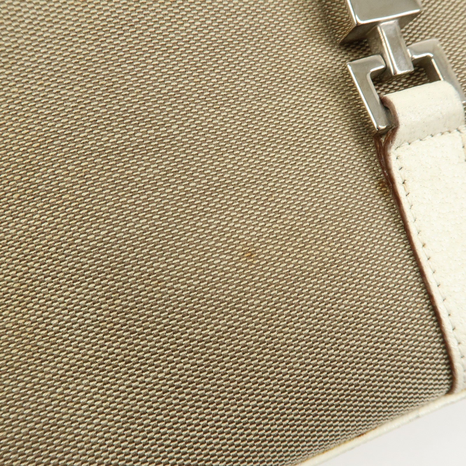 GUCCI Jackie Canvas Leather Shoulder Bag Hand Bag Beige 002.1067