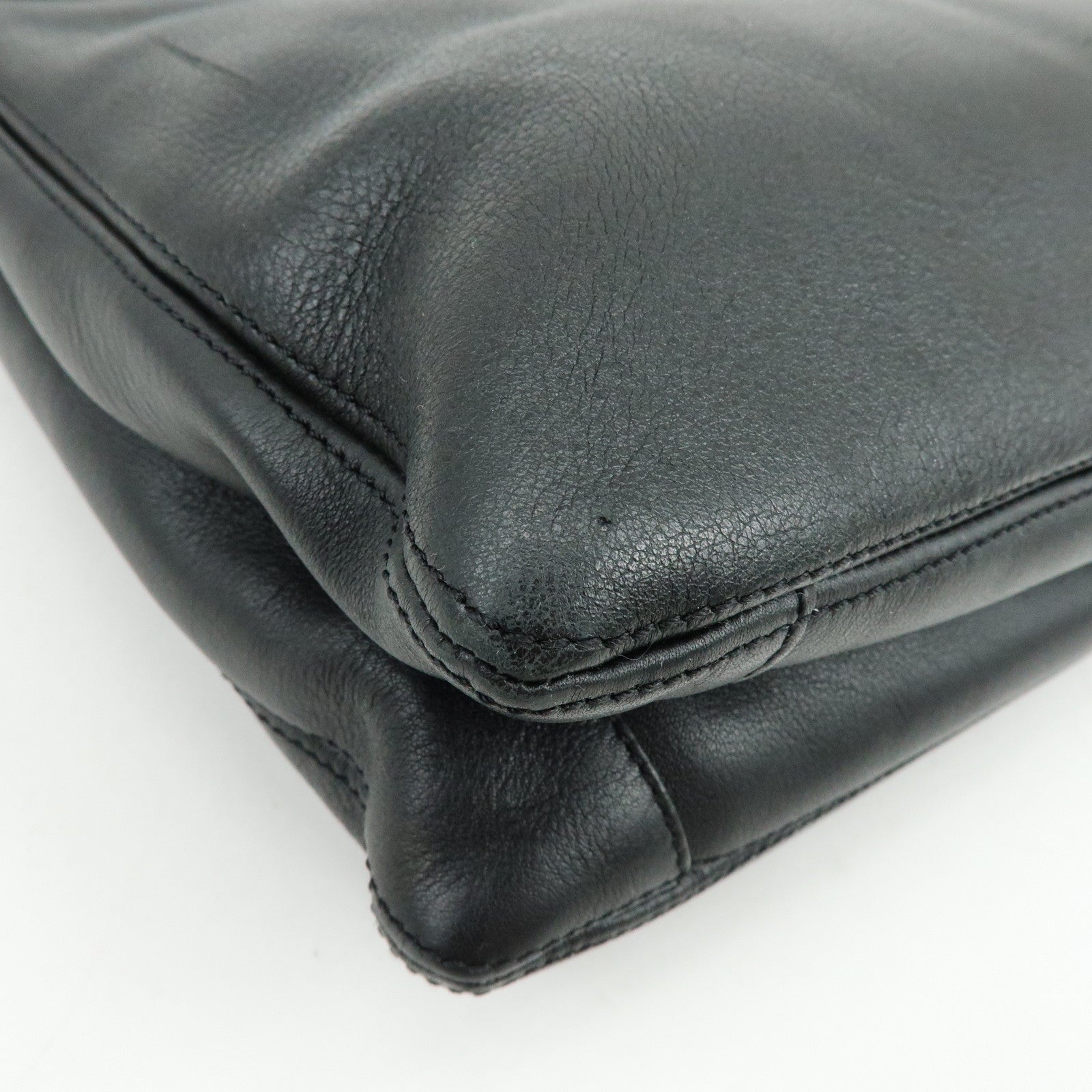 CHANEL COCO Mark Calf Leather Tote Bag Shoulder Bag Black A14305