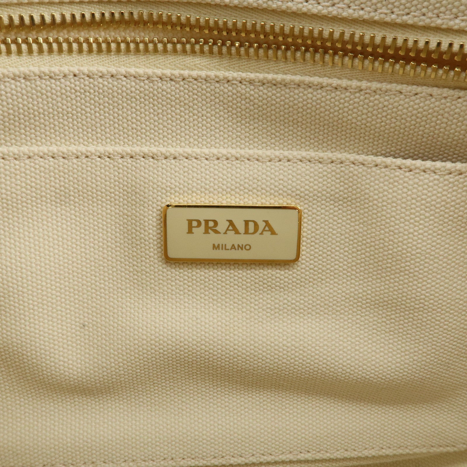 PRADA Canapa Mini Canvas 2Way Hand Shoulder Bag Ivory B2439G