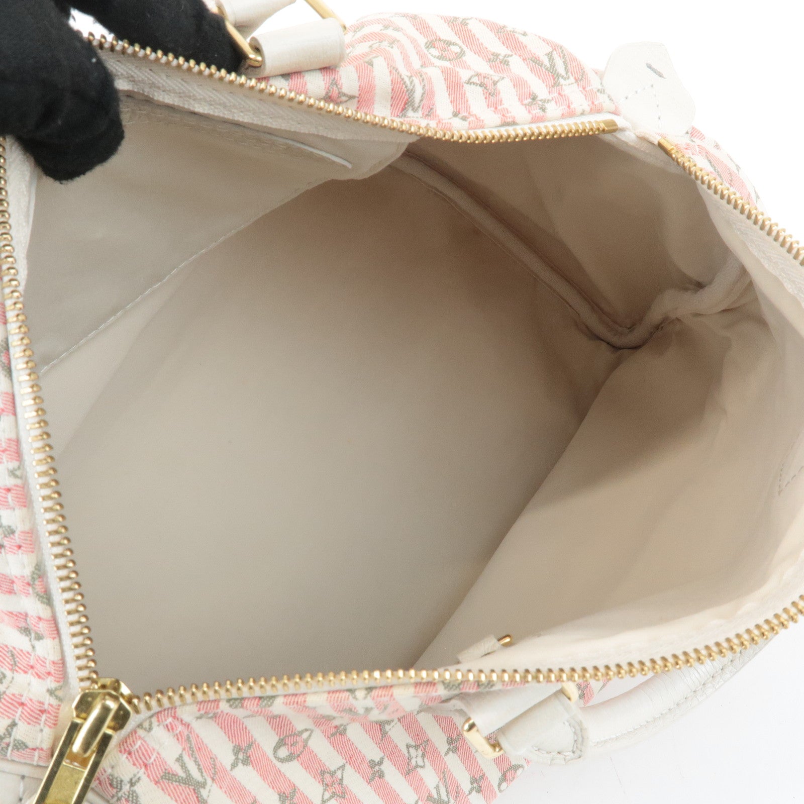 Louis Vuitton Monogram Mini Lin Speedy 30 Boston Bag Rouge M95501 Used