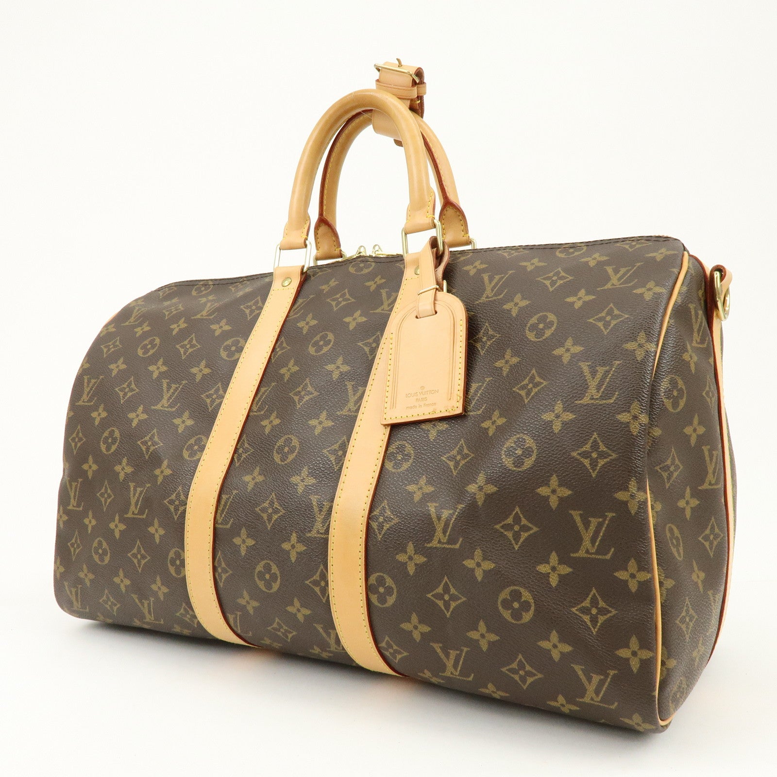 Louis Vuitton Monogram Keep All Bandouliere 45 Boston Bag M41418