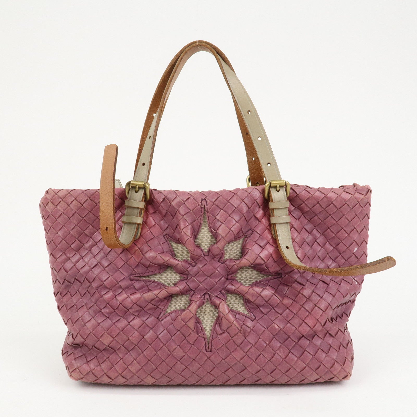 BOTTEGA VENETA Intrecciato Leather Tote Bag Hand Bag Purple