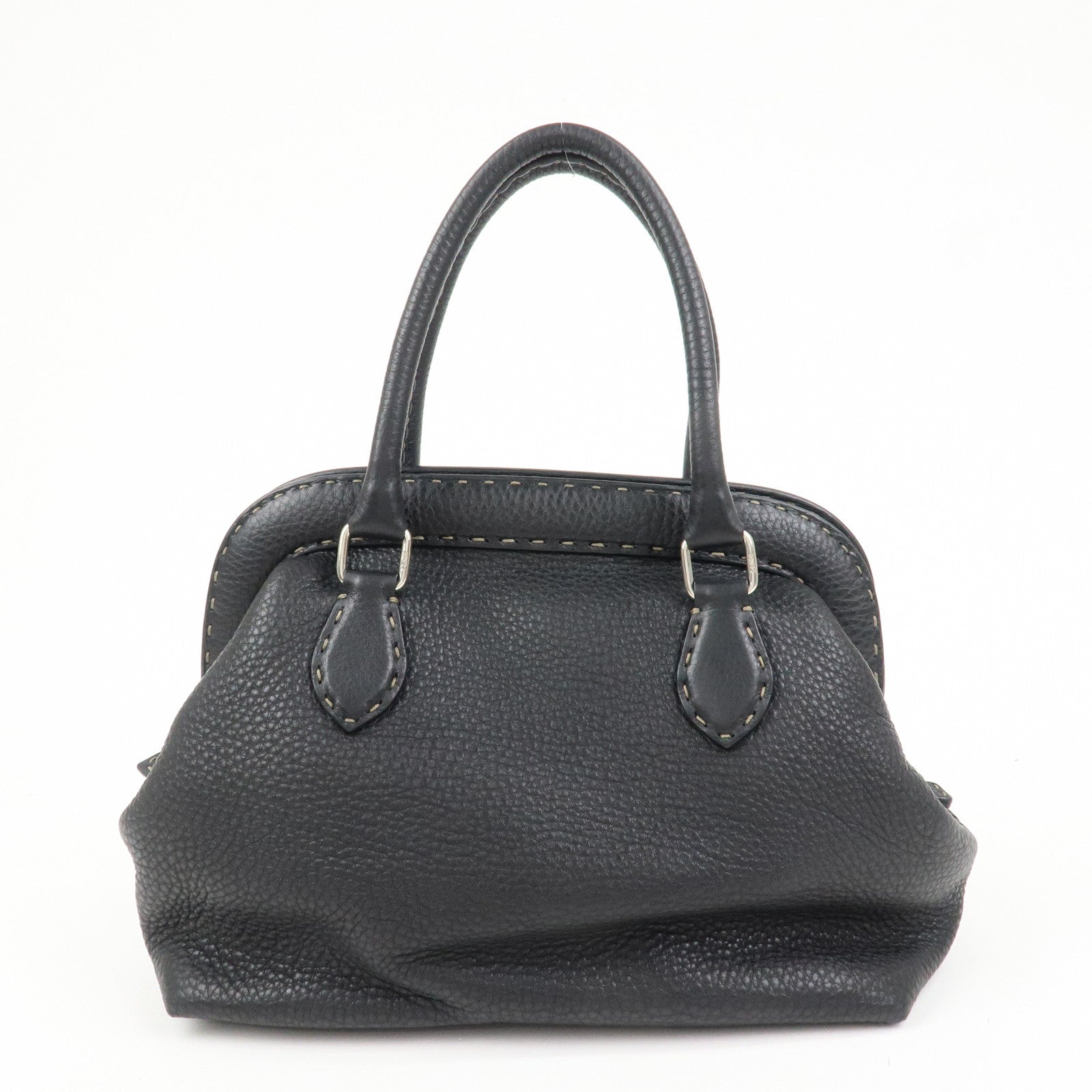 FENDI Seleria Doctor's Bag Hand Bag Black 8BN075