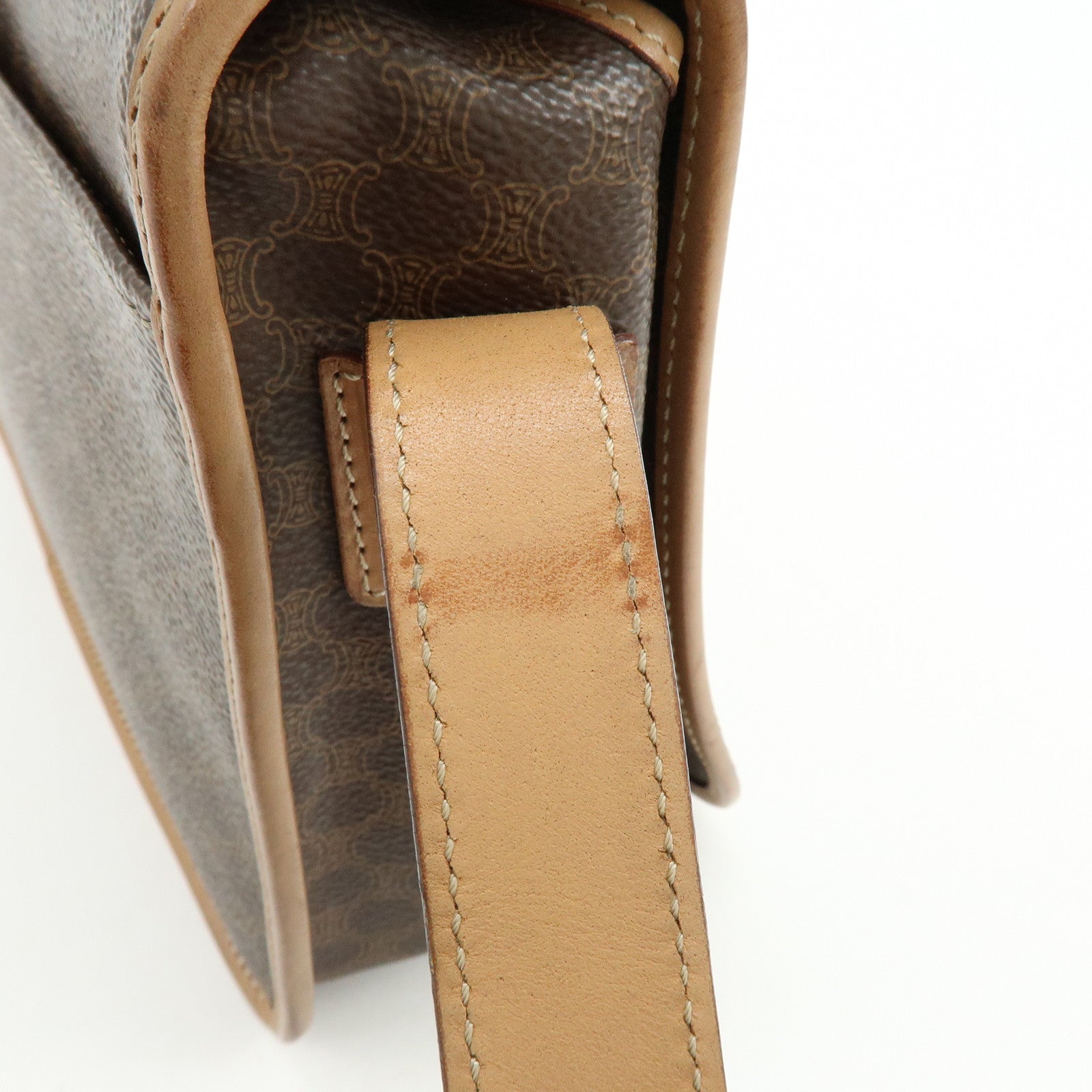 CELINE Macadam PVC Leather Shoulder Bag Crossbody Bag Brown