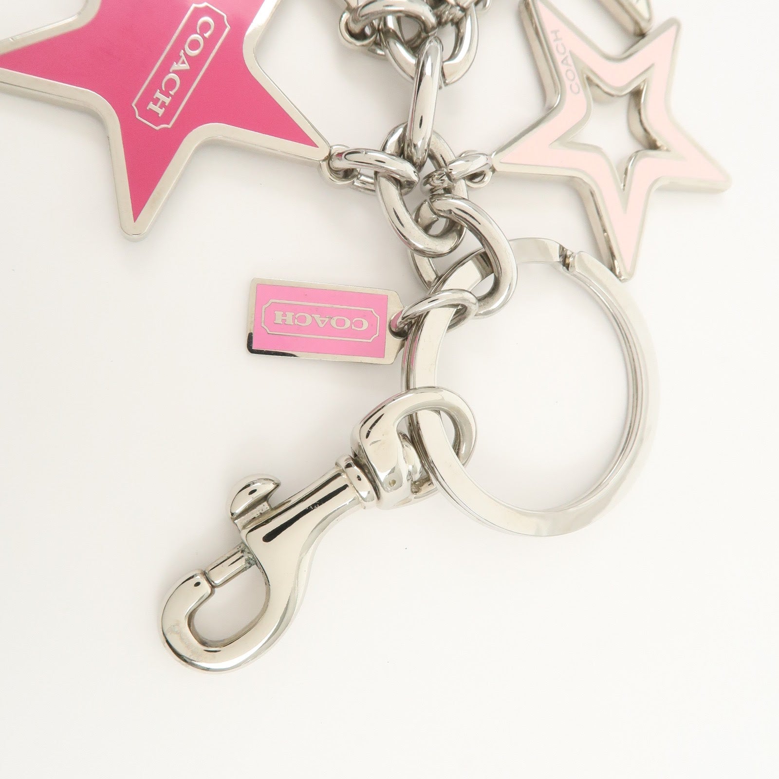 COACH Set Of 3 Key Charm Signature Silver Multicolor Star