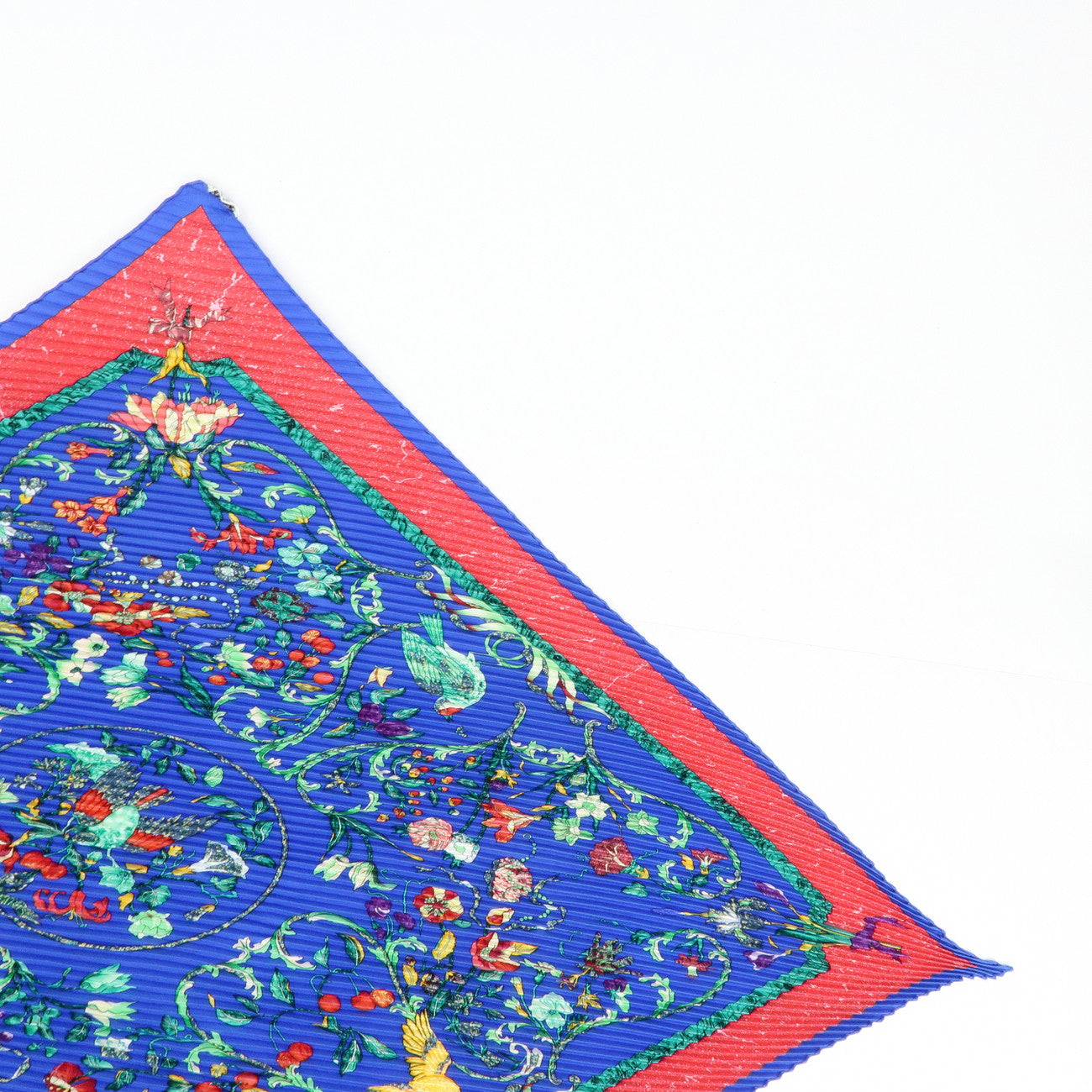 HERMES Pleated Carre90 Silk100% Scarf PIERRES d' ORIENT et OGGIDENT