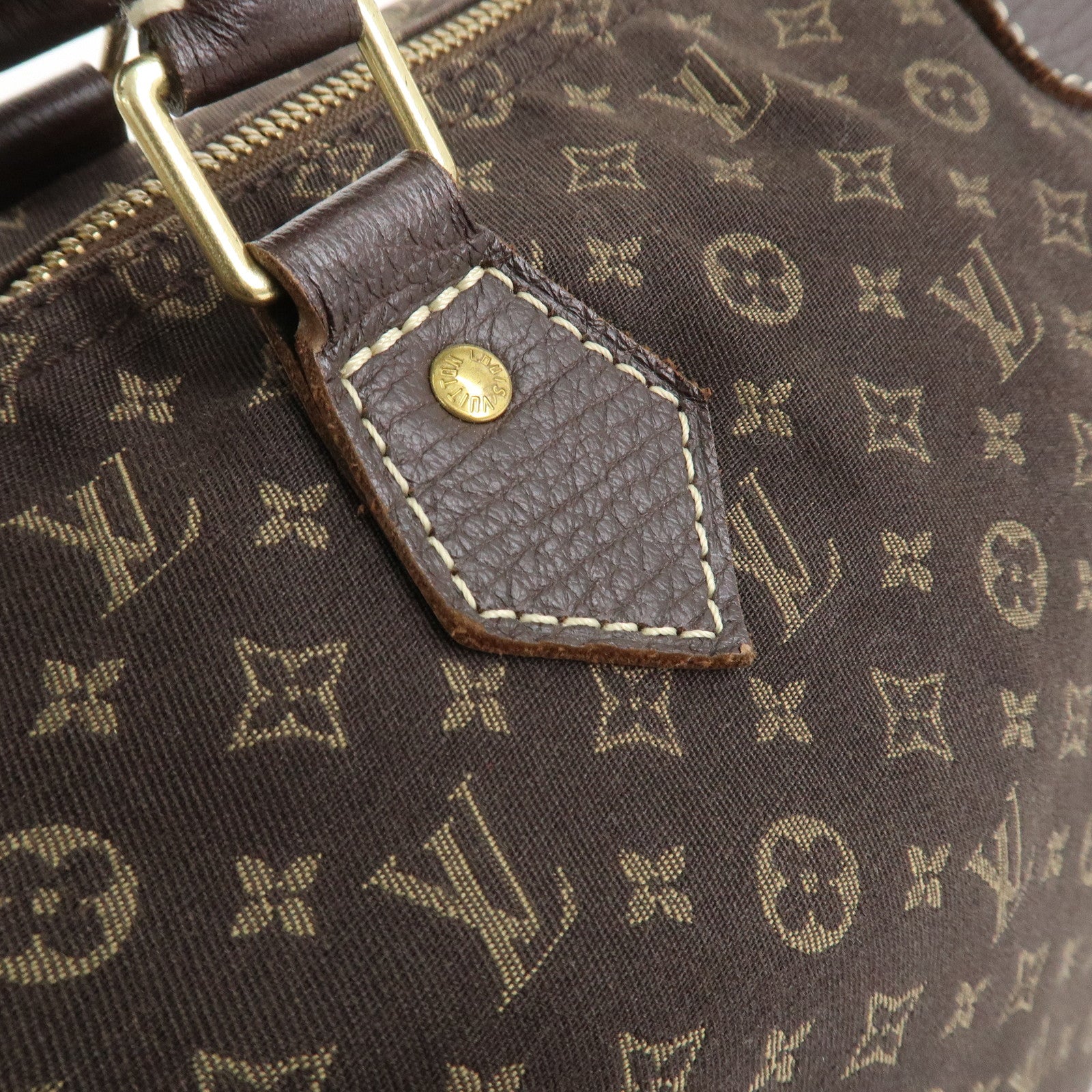 Louis Vuitton Monogram Mini Lin Speedy 30 Boston Bag Ebene M95224