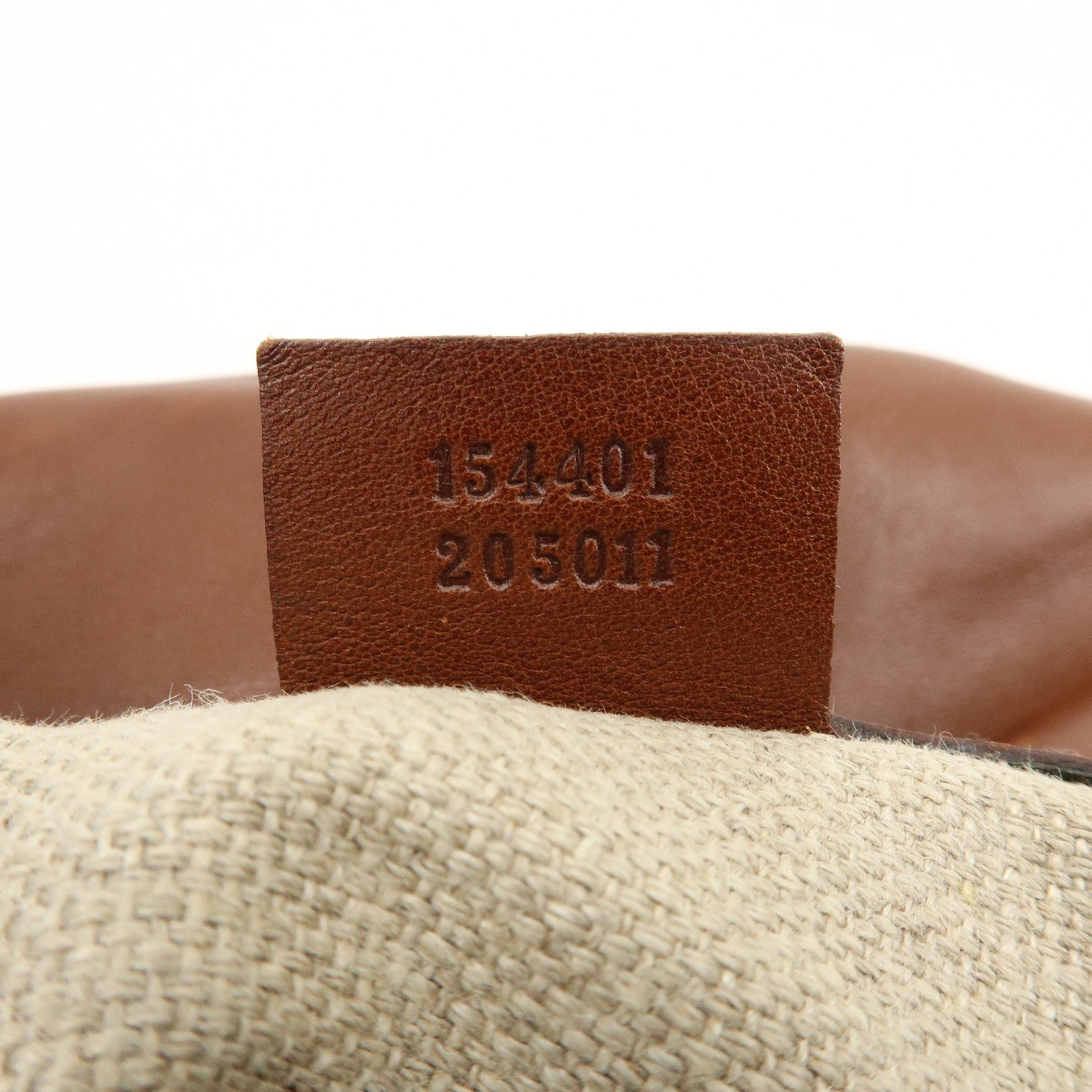 GUCCI Leather Shoulder Bag Brown 154401