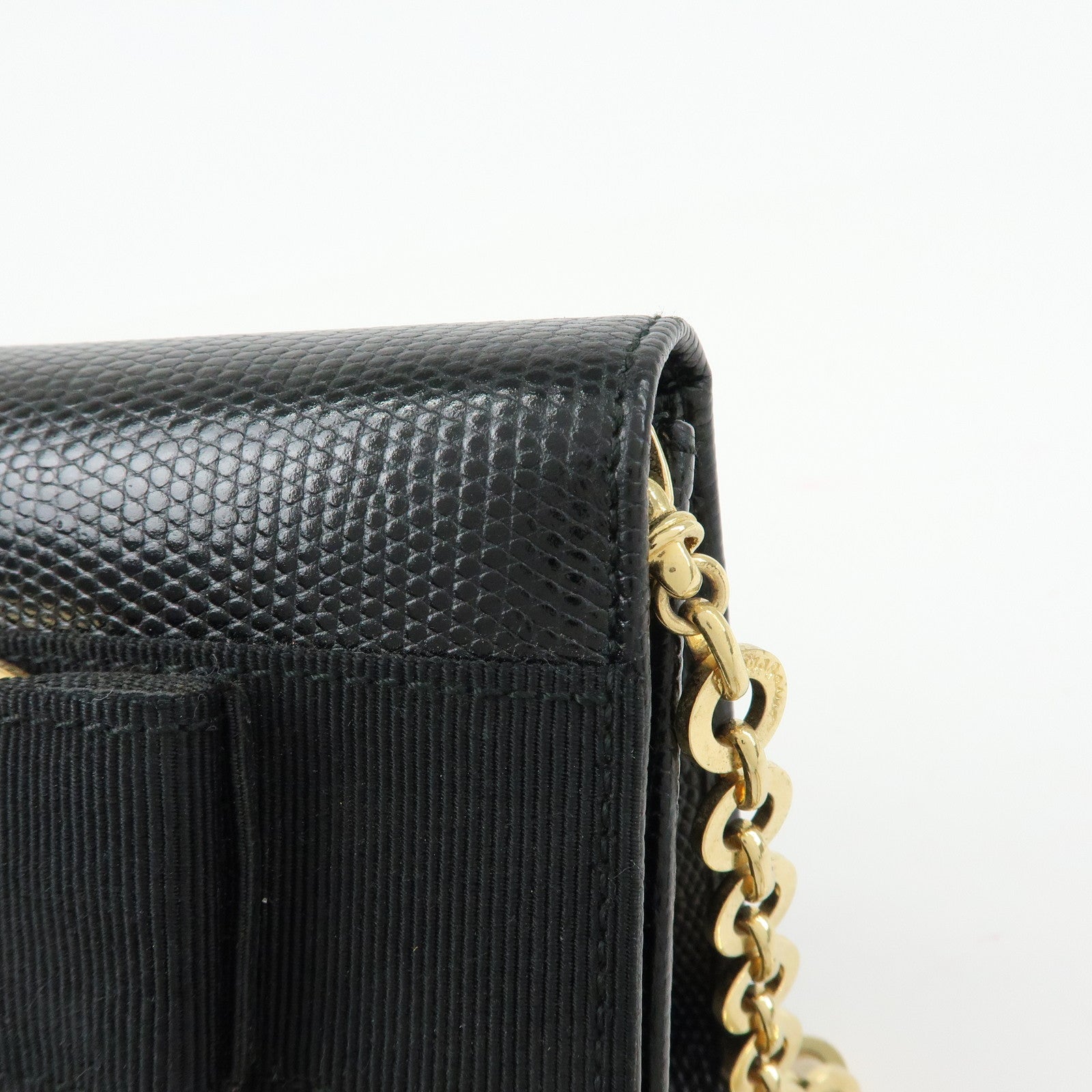 Ferragamo Vara Ribbon Embossed Leather 3Way Bag Chain Shoulder Bag