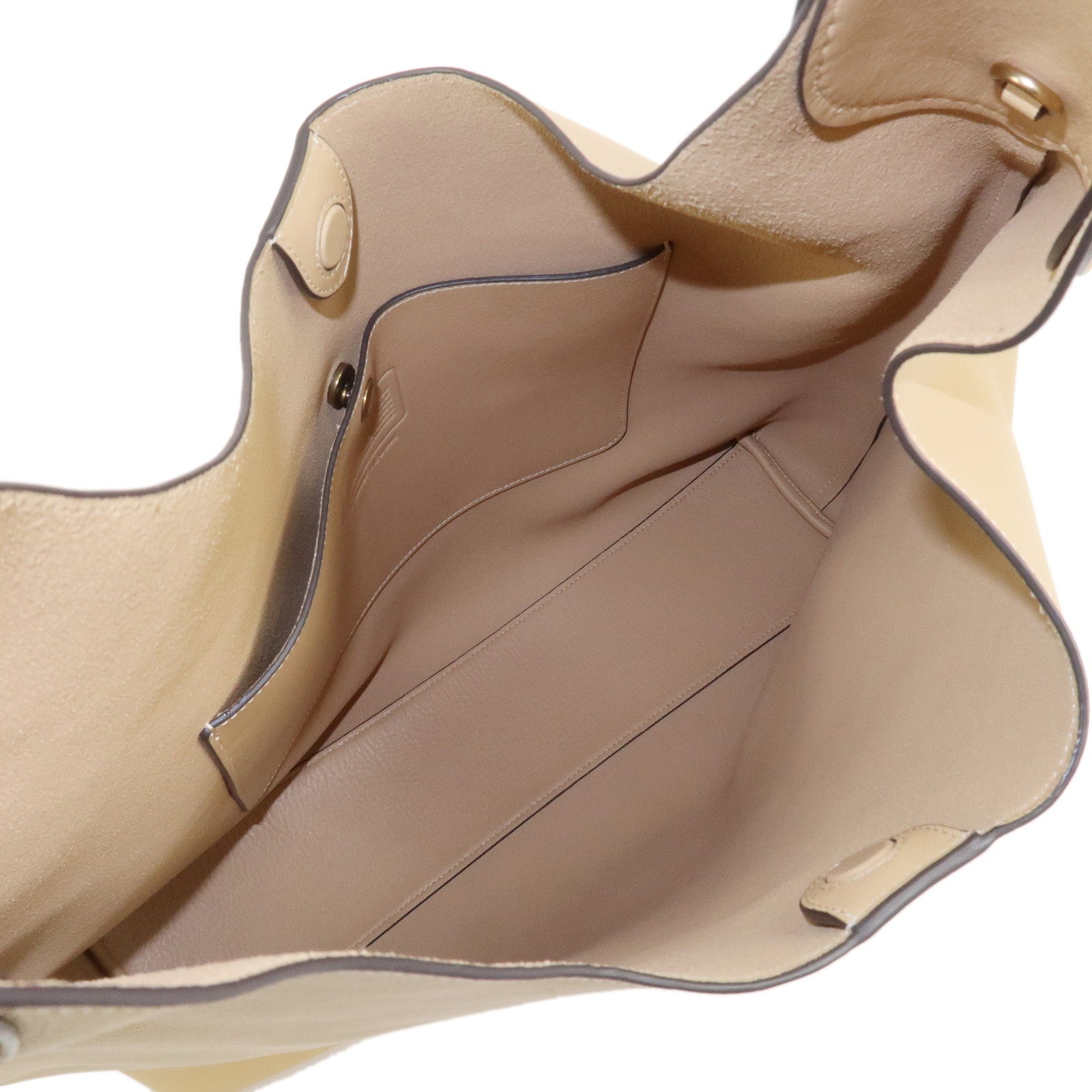 COACH Grain Calf Leather Brooklyn Shoulder Bag 39 Beige CU044