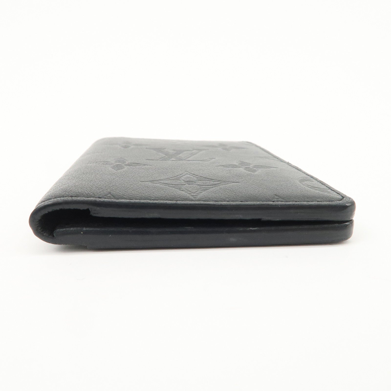 Louis Vuitton Monogram Shadow Leather Card Case Organizer Noir M62899