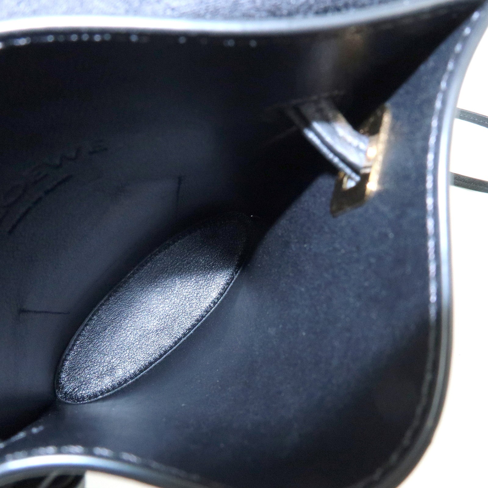 LOEWE Anagram Dice Pocket Shoulder Bag Calf Leather Crossbody Black