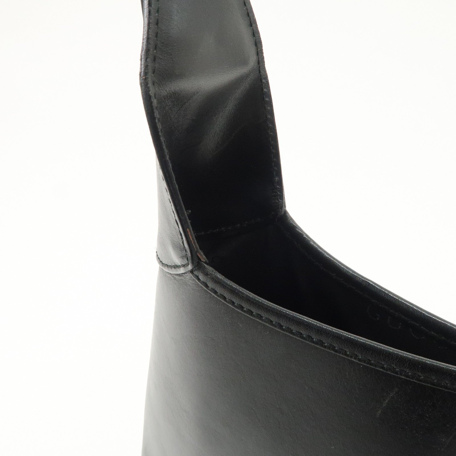 GUCCI Jackie Leather Shoulder Bag Hand Bag Black Silver Hardware 001.3346 Used