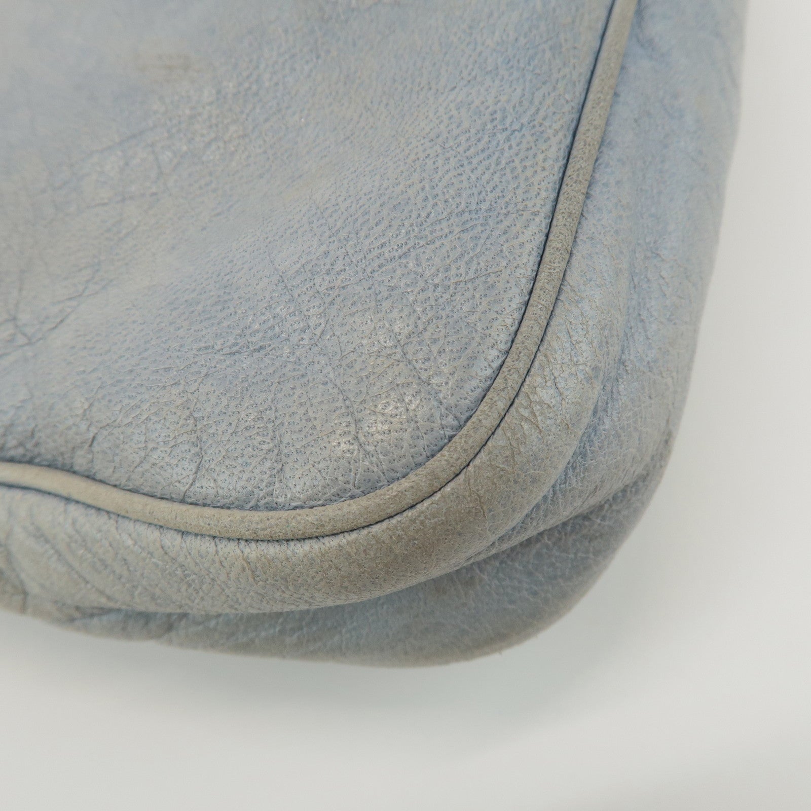 BALENCIAGA The Hip Leather Shoulder Crossbody Bag Light Blue 242803