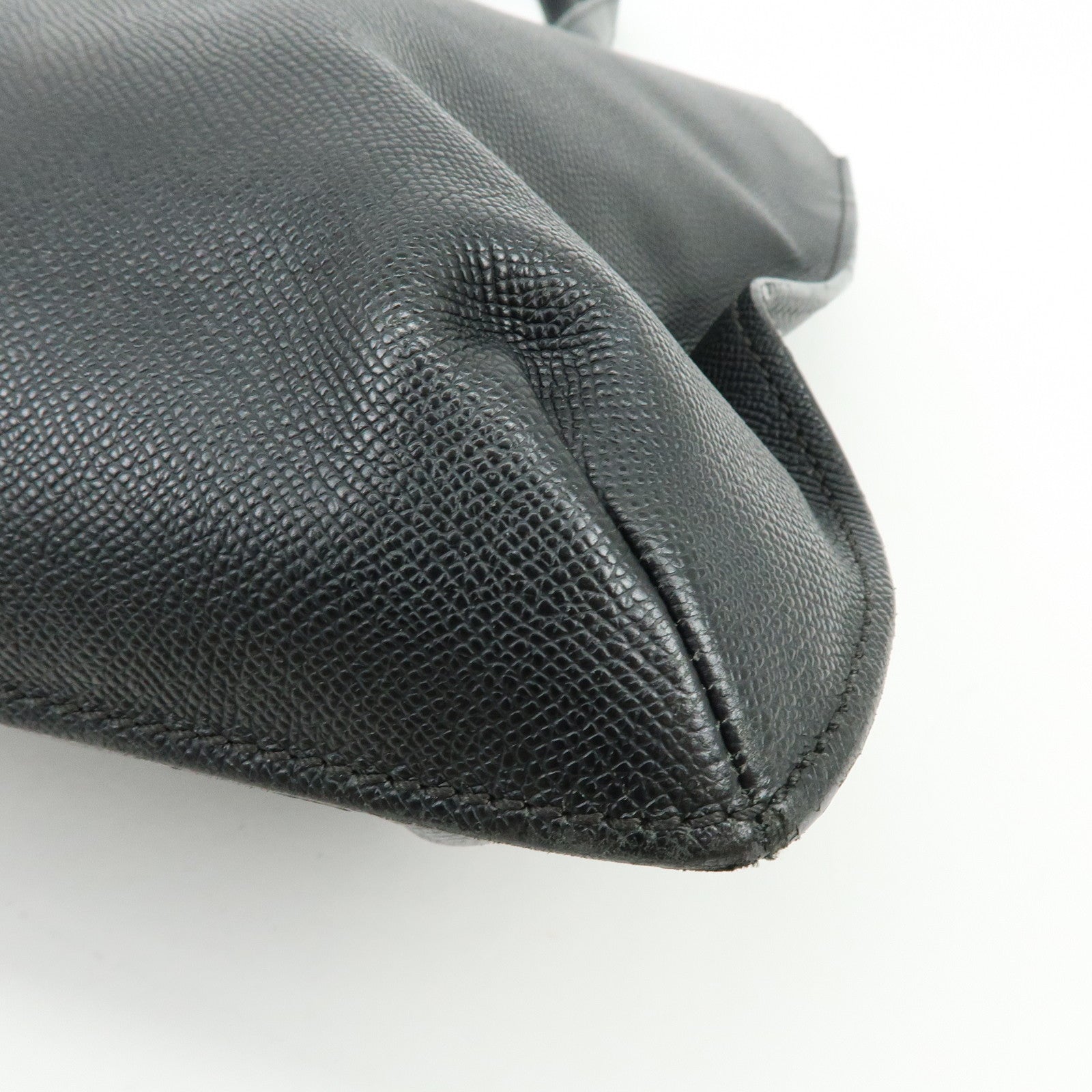 CHANEL Calf Skin Tote Bag Shoulder Bag Black