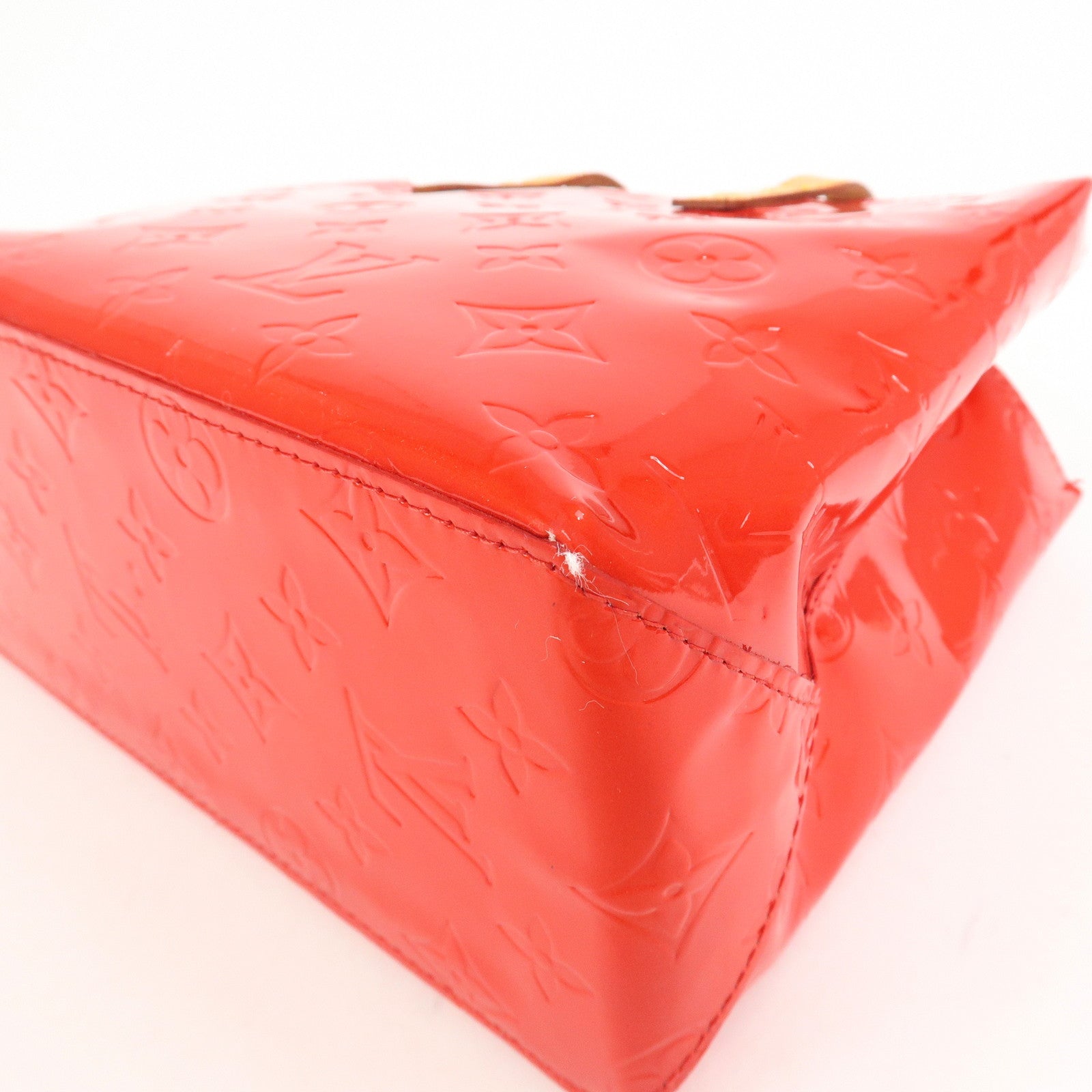 Louis Vuitton Monogram Vernis Lead PM Hand Bag Rouge M91088