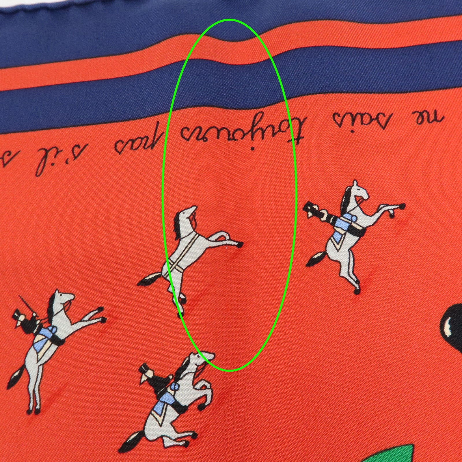 HERMES Carre 90 Silk 100% Scarf Raconte moi le cheval Red Navy