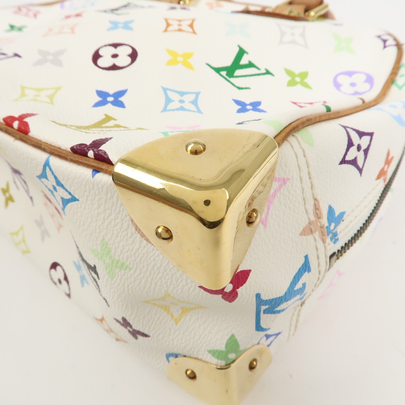 Louis Vuitton Monogram Multicolor Trouville Hand Bag Blanc M92663