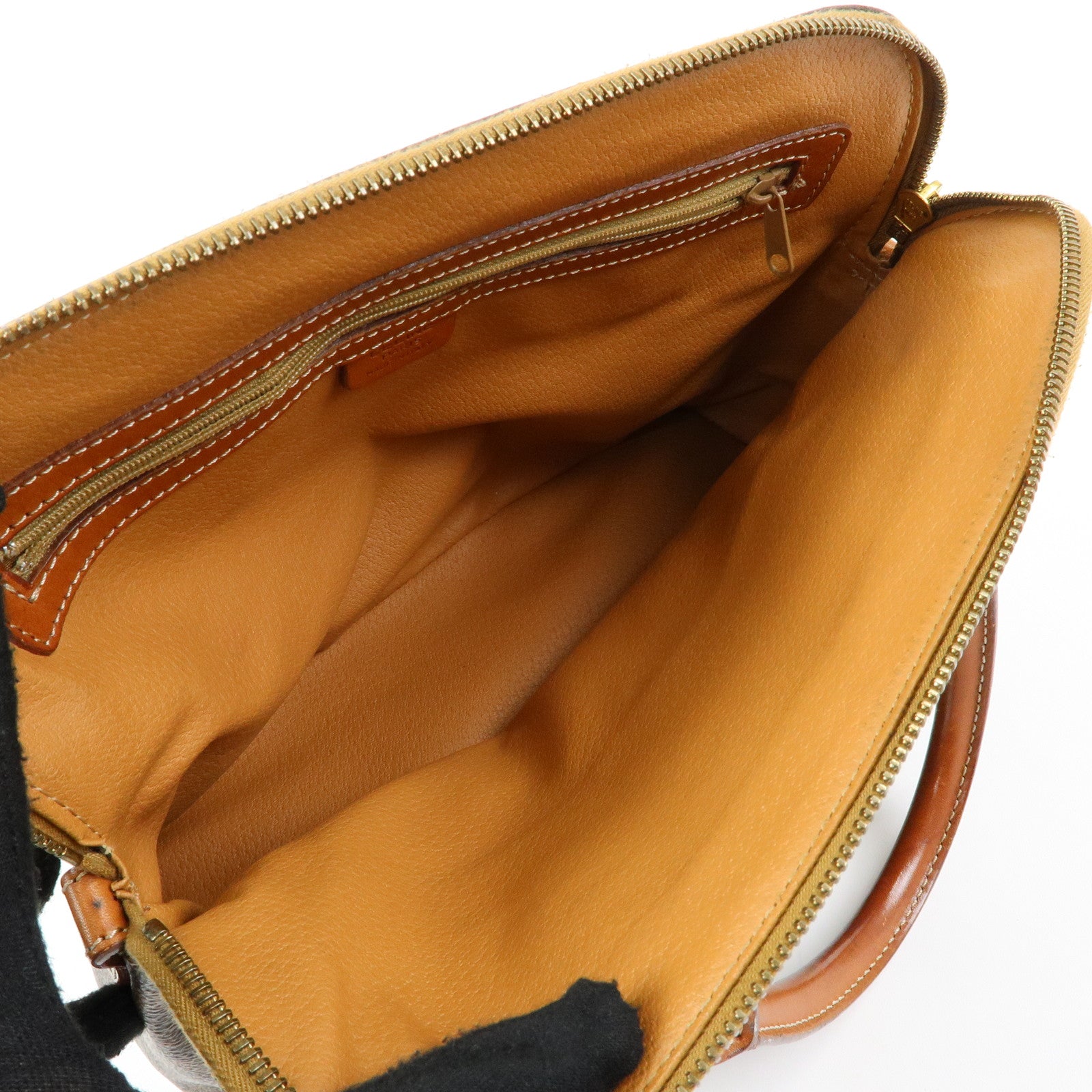 CELINE Macadam PVC Leather Hand Bag Brown
