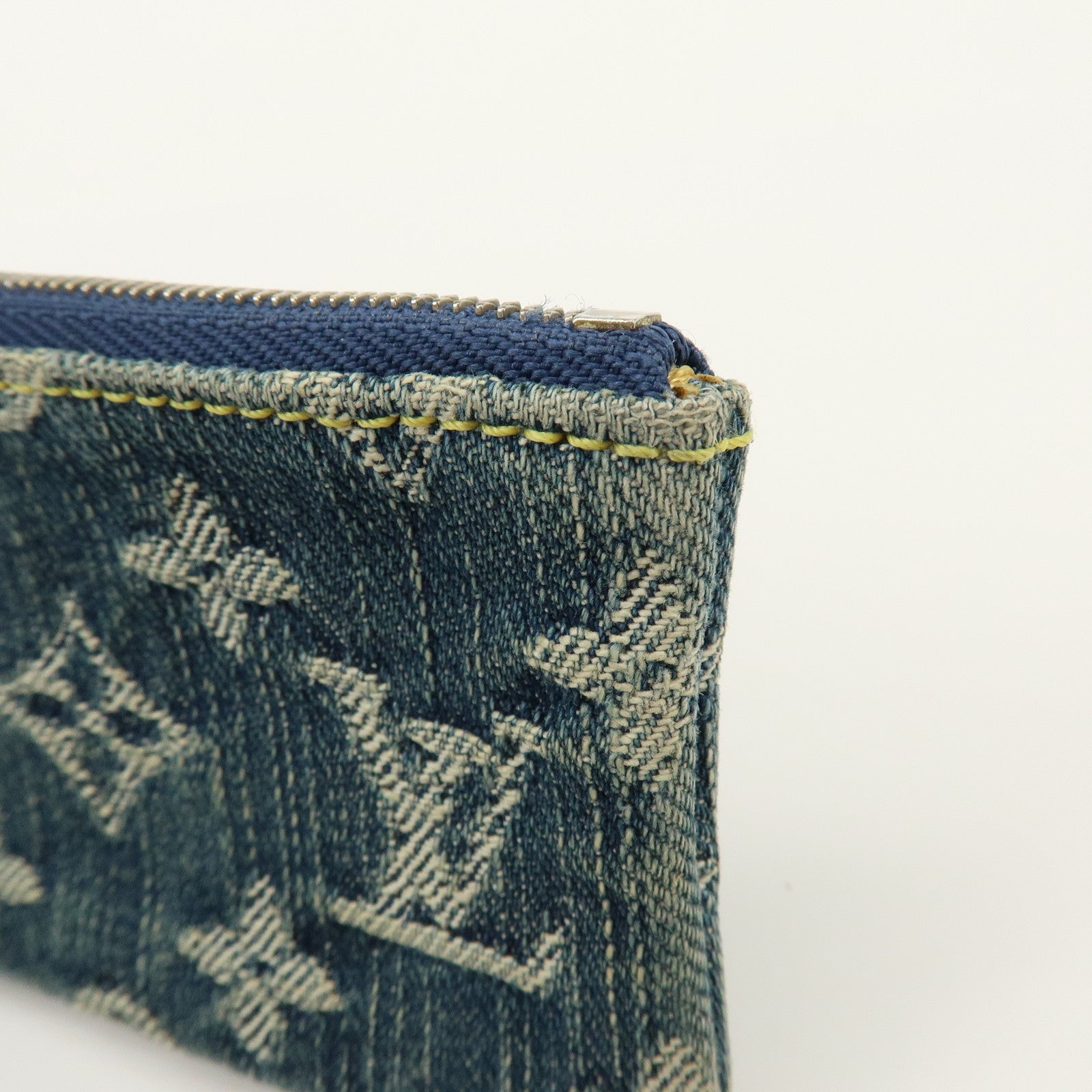 Louis Vuitton Monogram Denim Pochette Cles Coin Case Blue M95343