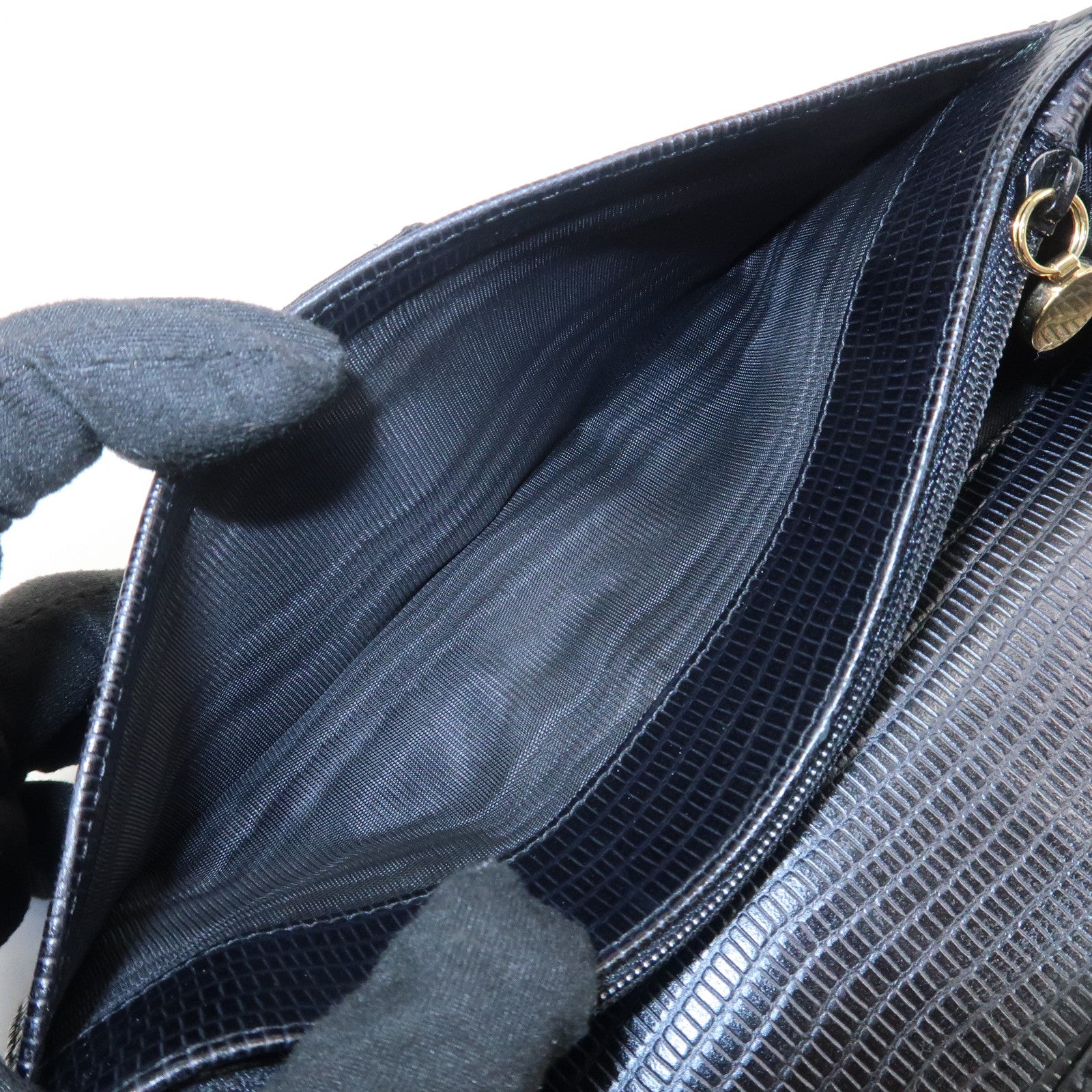 Ferragamo Set of 2 wallet Gancini Vara Emboss Leather Black Pink