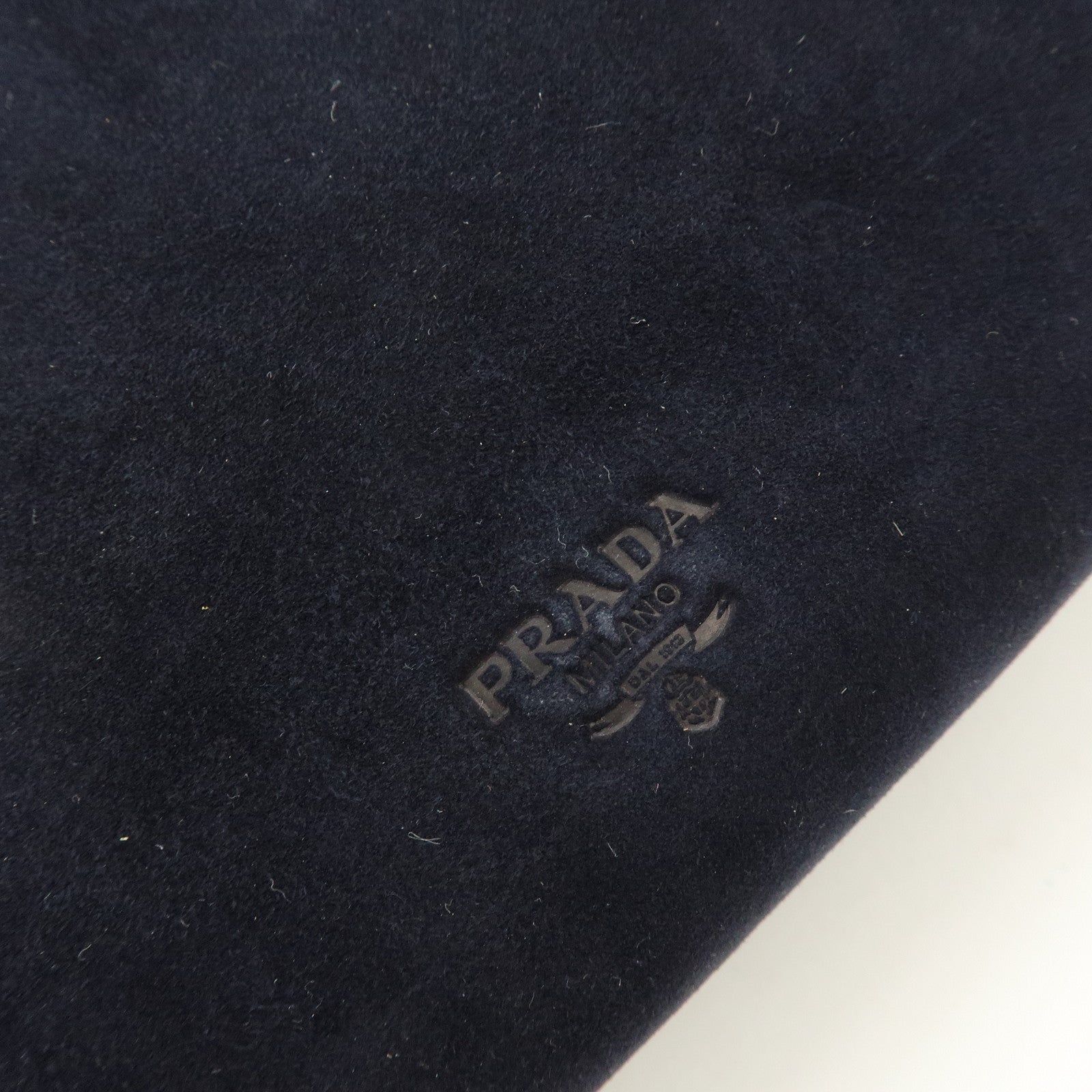 PRADA Logo Suede Chain Shoulder Bag Tote Bag Dark Navy