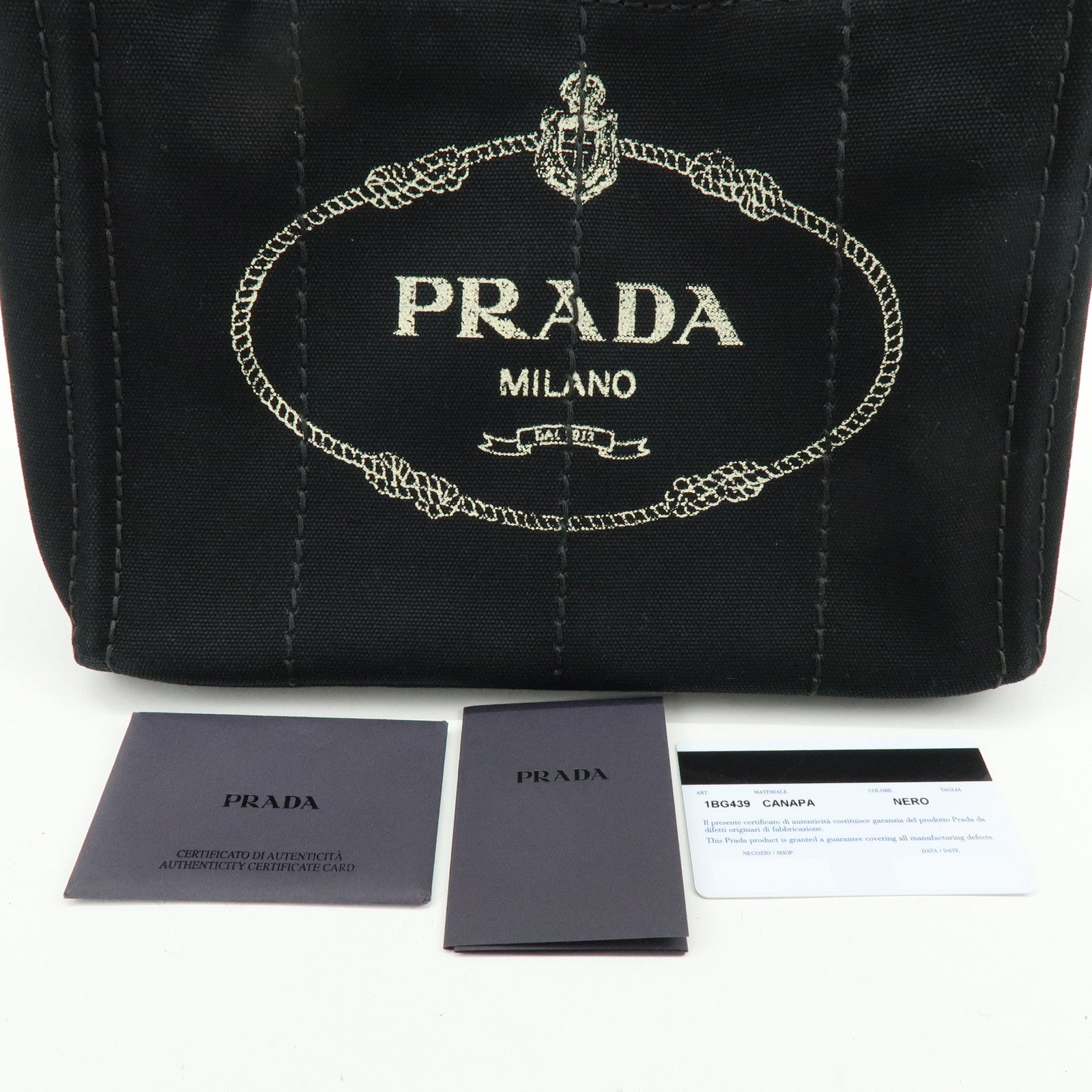 PRADA Triangle Logo Canapa Mini Canvas 2Way Bag Hand Bag 1BG439
