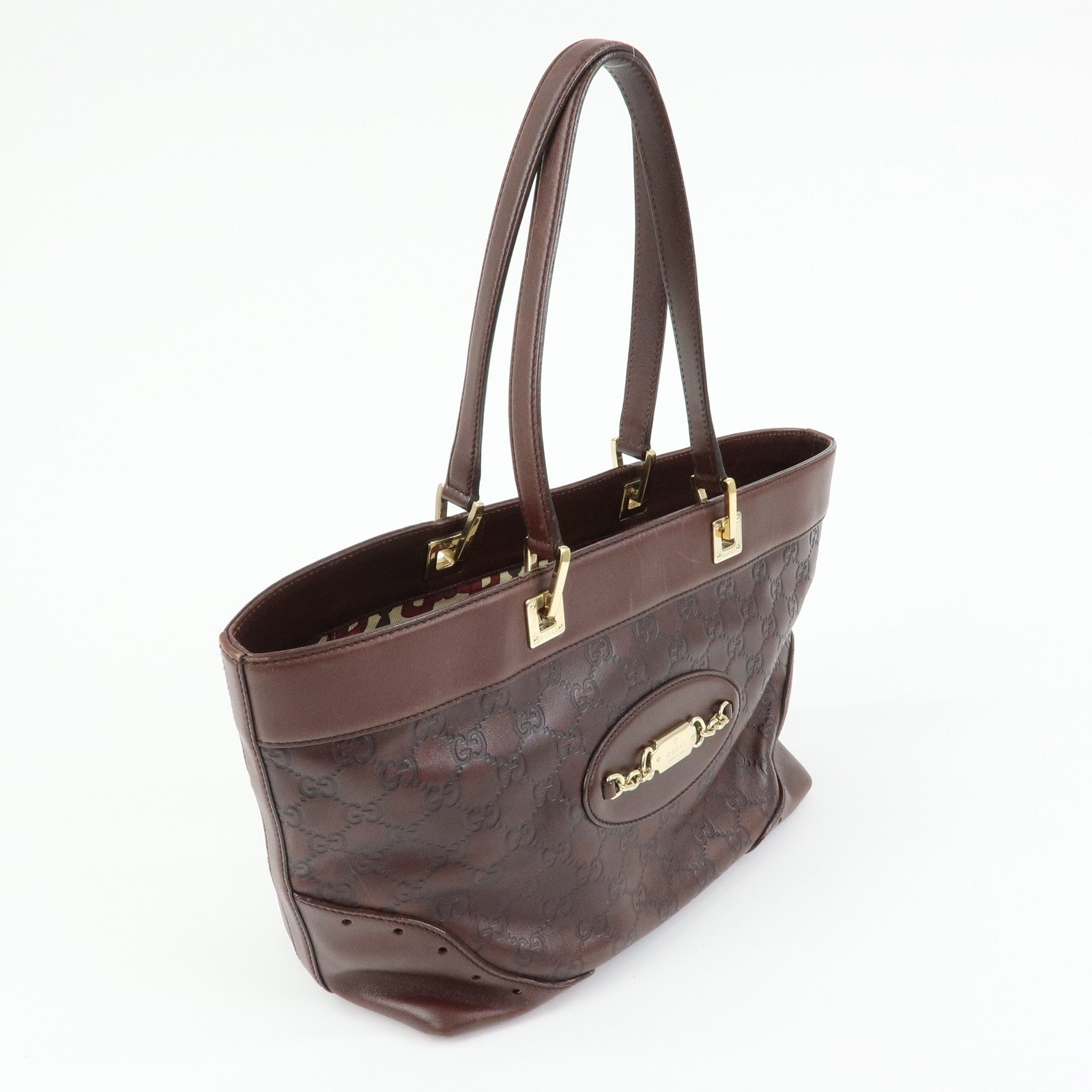 GUCCI Guccissima Leather Tote Bag Hand Bag Brown 145993